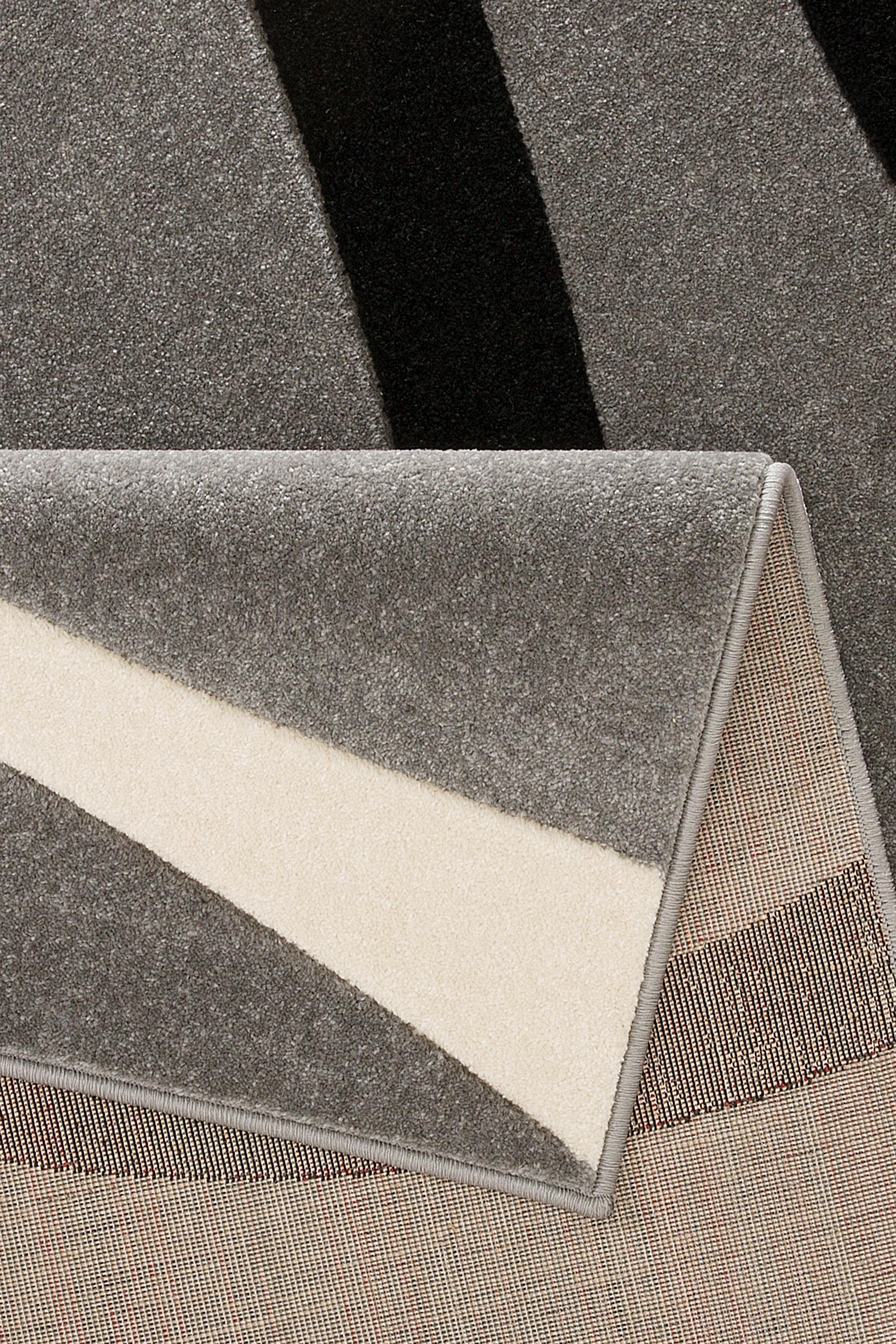 Teppich Bill, rechteckig, mm, home, grau 3D-Design Konturenschnitt, Kurzflor, mit handgearbeitetem Höhe: elegant, 10 my