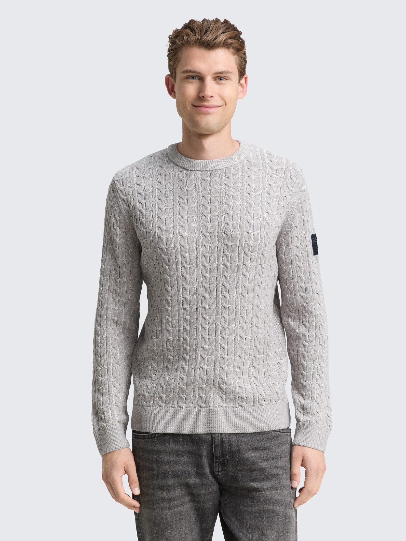 TOM TAILOR Strickpullover Pullover & Strickjacken Strickpullover mit Zopfmu günstig online kaufen
