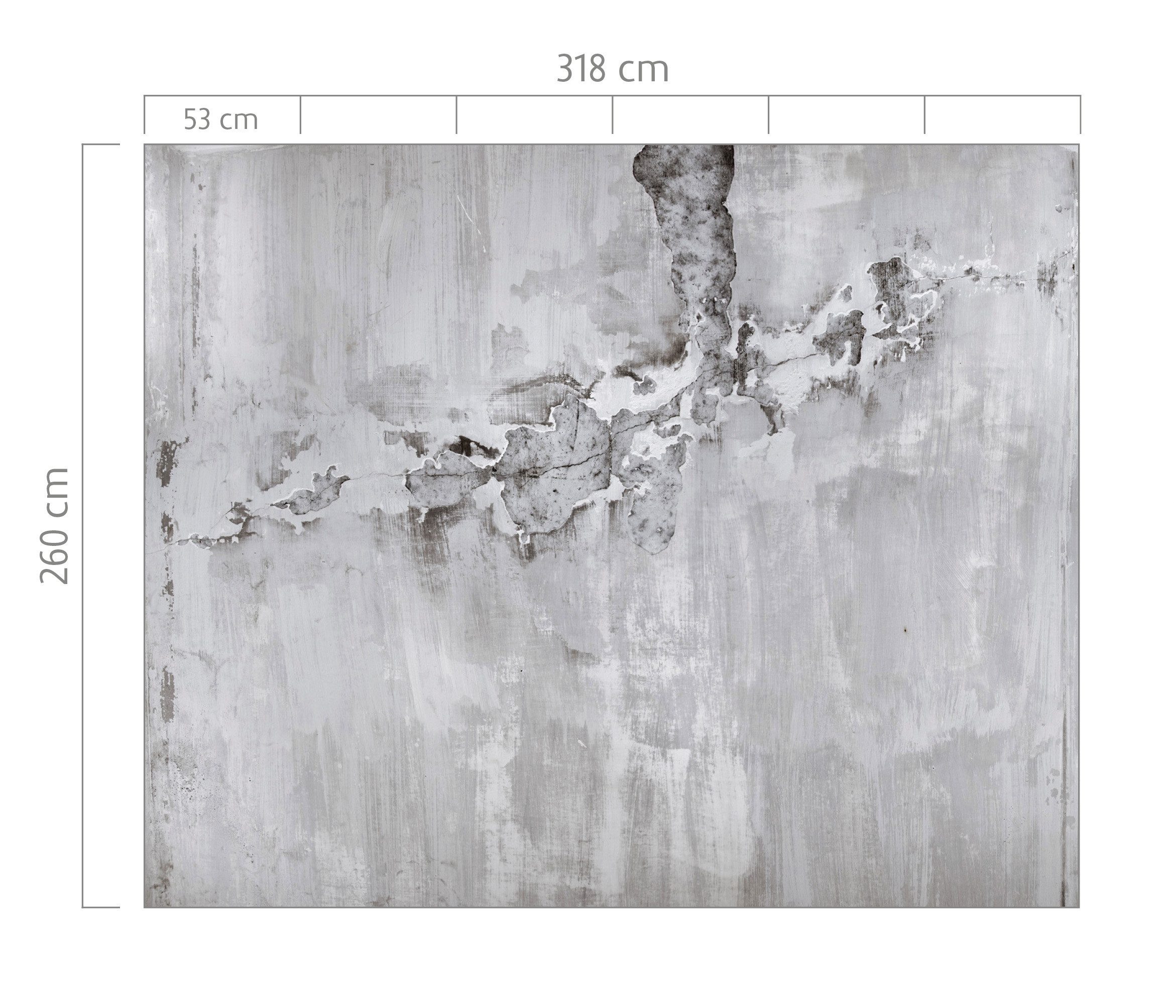 Rasch Fototapete Betonoptik - Vinyltapete Grau Silber, Industrial-Optik, Betonoptik, (1 Rolle, 1 St., 2,6 m x 3,18 m), gute Lichtbeständigkeit, feucht abwischbar, restlos abziehbar