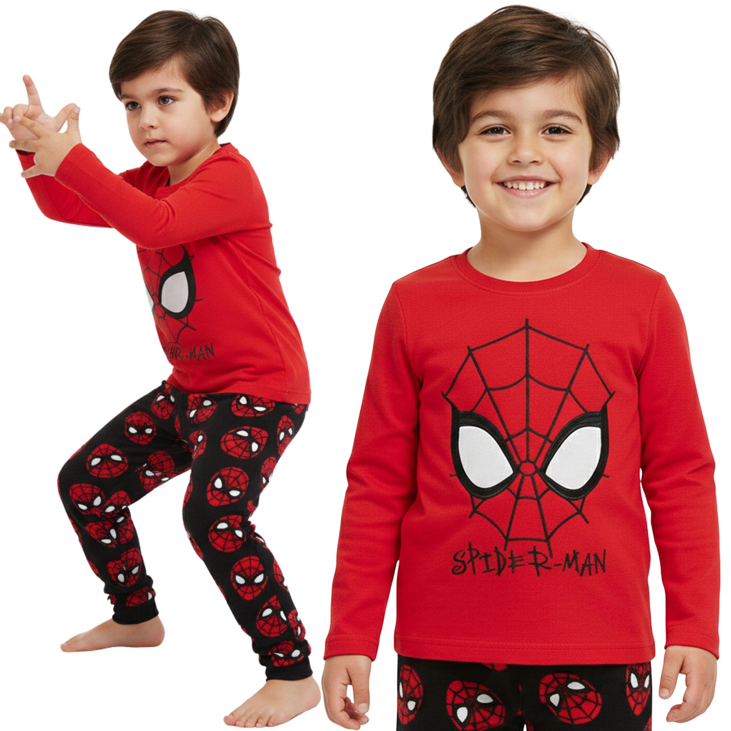Sarcia.eu Schlafanzug Marvel Spider-Man Fleece-Pyjama für Jungen mit langen Ärmeln, warm