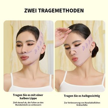 yozhiqu Gesichtsmaske Atmungsaktive, dünne V-Band-Maske - Gesichtsformende Maske Patch, 1-tlg., Reduziert das Doppelkinn und verbessert die Gesichtskonturen