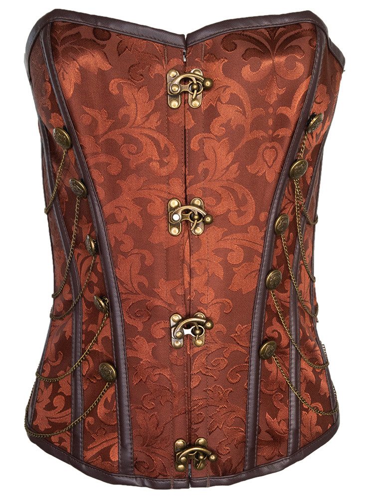 Orlob Kostüm Korsage braun mit Verschlüssen Steampunk Pirat