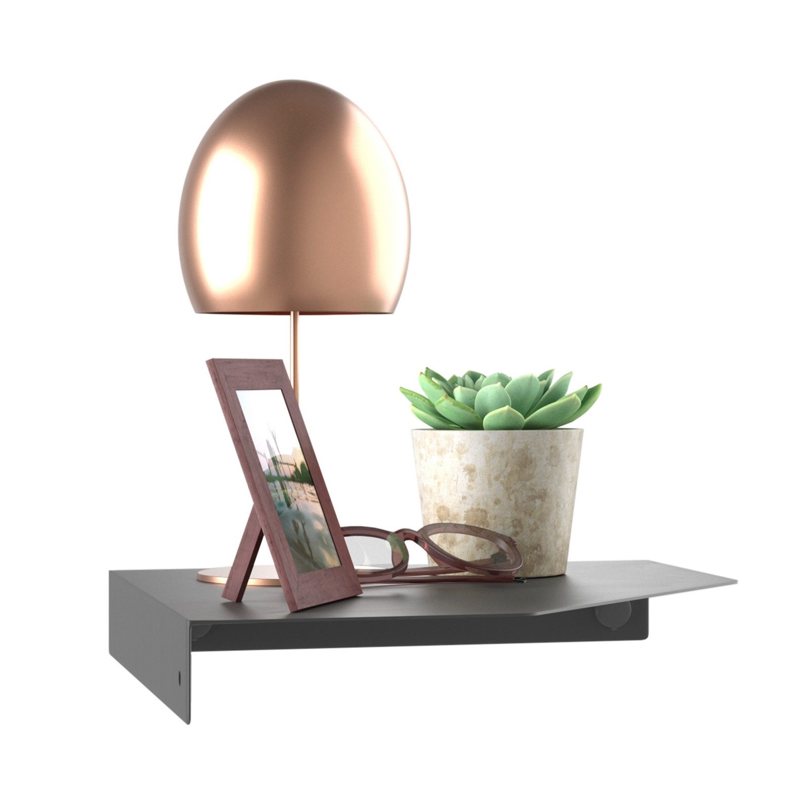 SO-TECH® Wandregal Wandboard HOVER 20/25 x 20/25 x 3 cm inkl. Befestigungsset, 2-tlg., Wandmontage, für Bad Küche oder Wohnzimmer, Anthrazit