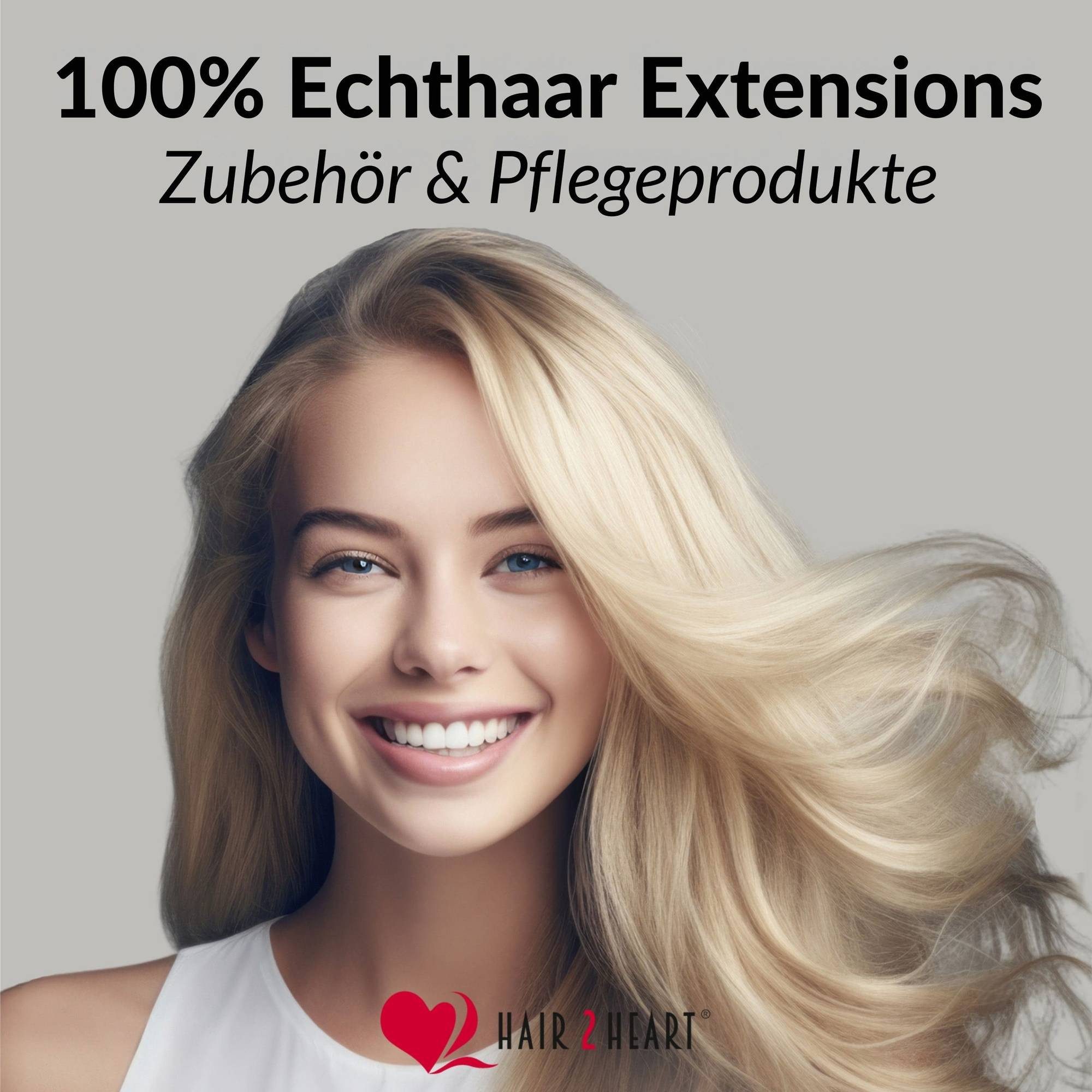 hair2heart Echthaar-Extension Glatte Echthaartresse #9/0 Lichtblond 40cm