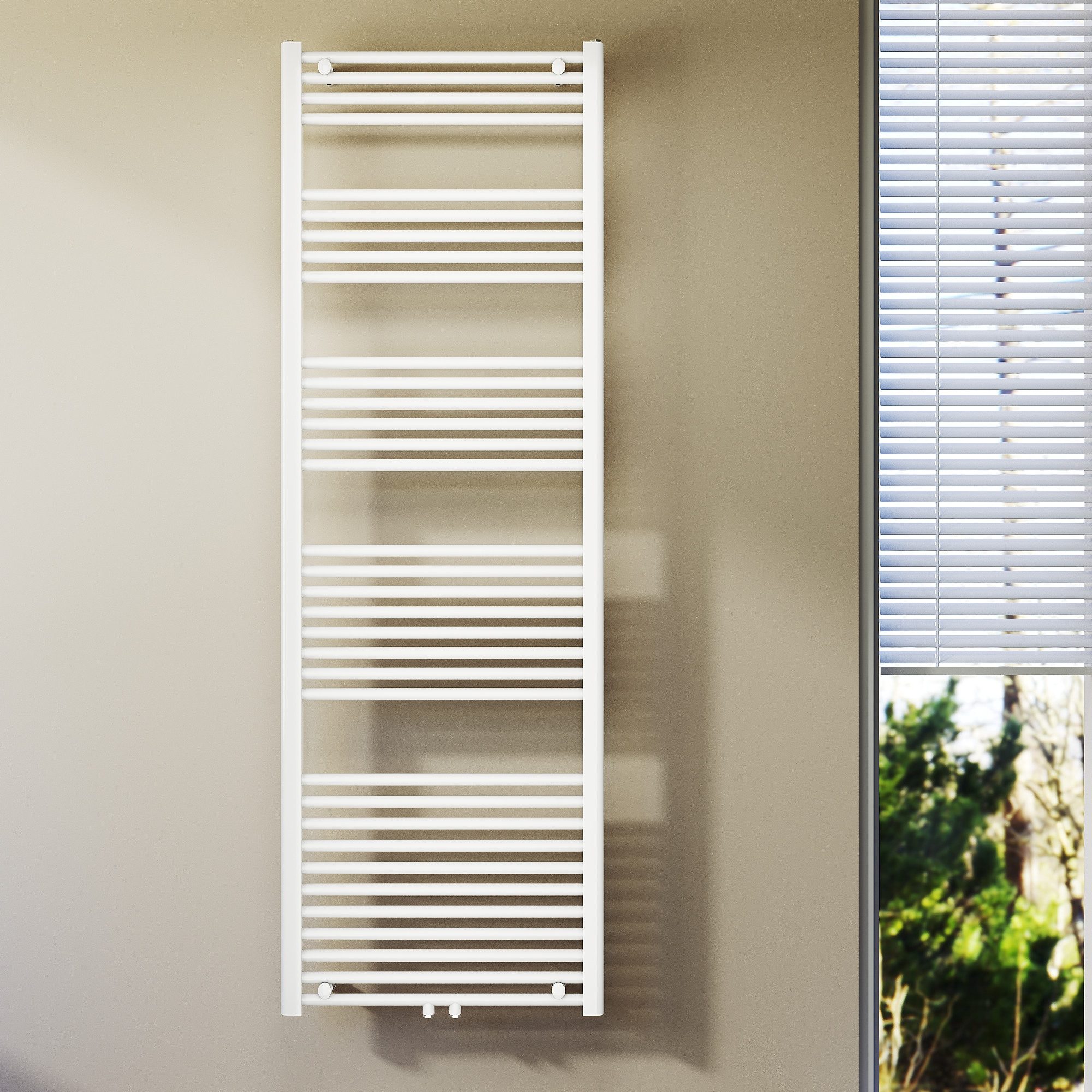 SONNI Badschnellheizer Badheizkörper Weiß Mittelanschluss Handtuchtrockner Vertikal Einlagig, heizkörper, badzimmer, SPCC-Stahl, Warmwasser, Handtuchwärmer