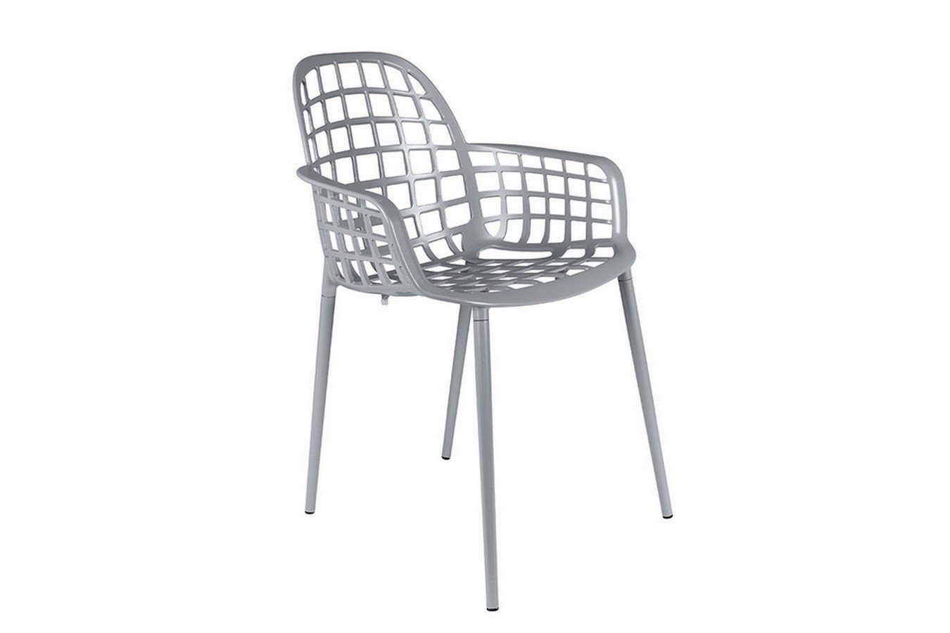 Gartenstuhl Garten Armlehnstuhl Aluminium hellgrau