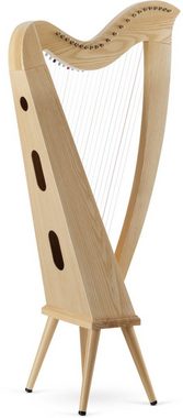 Classic Cantabile Konzertgitarre Keltische Harfe Set mit 22 Saiten, Metro-Tuner, Harfenschule, Notenständer, Tasche & 2 Stimmschlüssel, Celtic Harp aus Eschenholz - Es-Dur gestimmt - Mit Halbtonmechanik