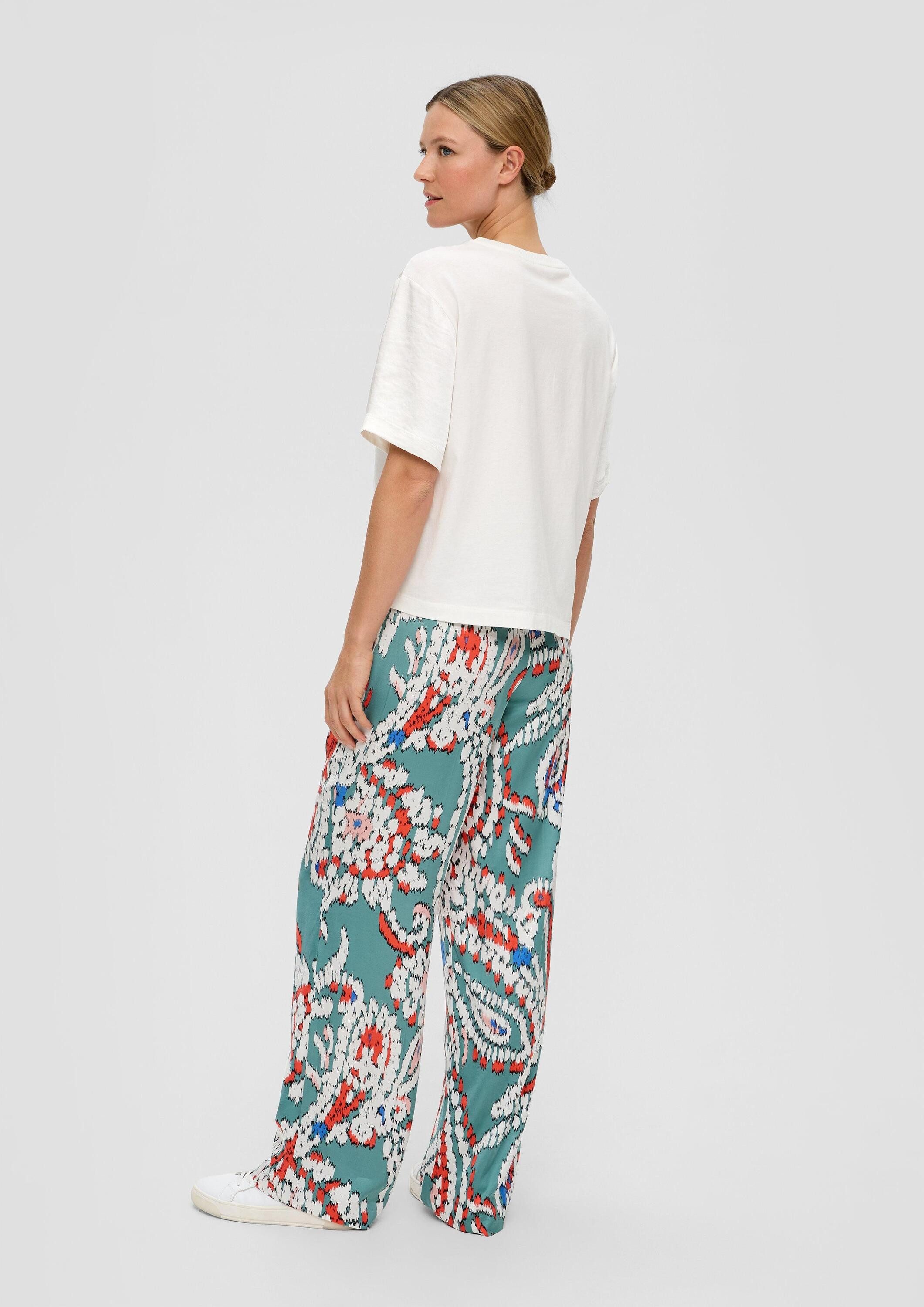 s.Oliver Chinos Hose Regular: Wide-Leg-Hose aus Satin