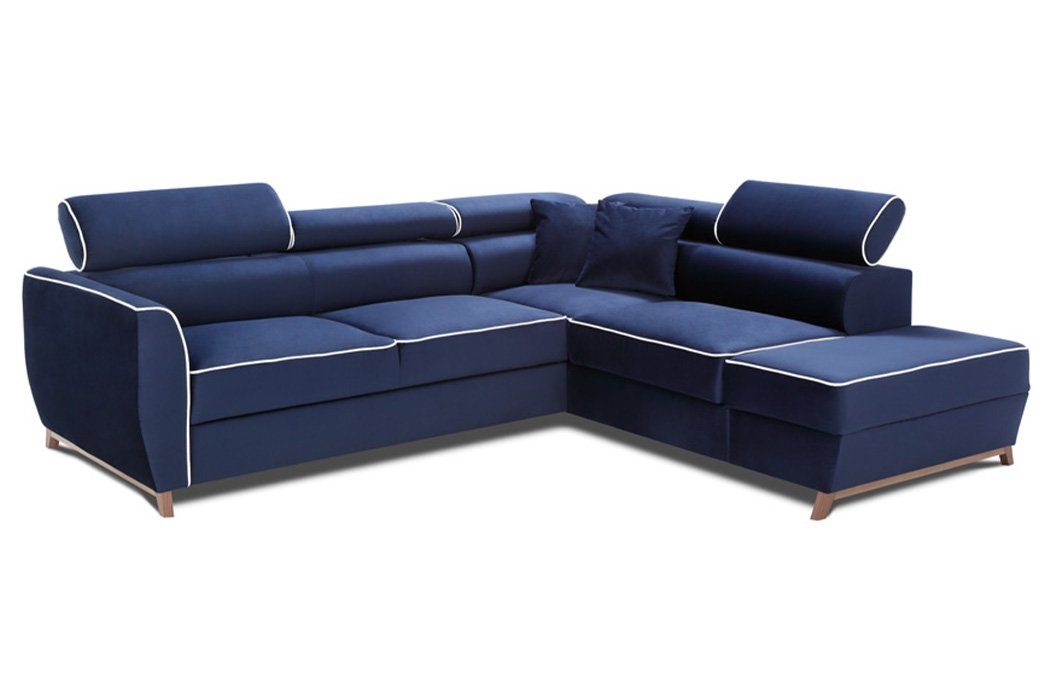 JVmoebel Ecksofa, L-Form Ecksofa Design Polster Textil Modern Eck Stoff Blau Couch