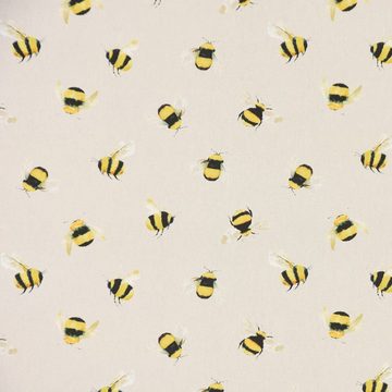 Vorhang SCHÖNER LEBEN. Vorhang STUDIO G Digitaldruck Bienen taupe gelb 245cm, SCHÖNER LEBEN., Smokband (1 St), blickdicht, Baumwolle, Digitaldruck, handmade, made in Germany, vorgewaschen