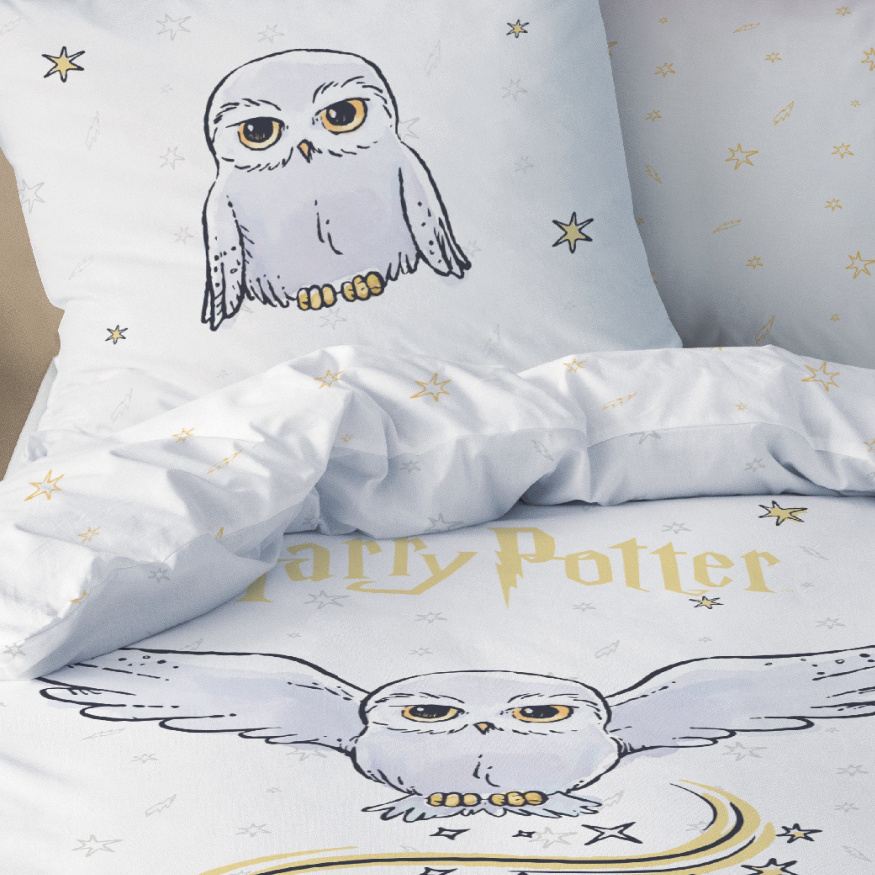 MTOnlinehandel Bettwäsche Harry Potter Eule Hedwig 135x200 + 80x80 cm, 100 günstig online kaufen