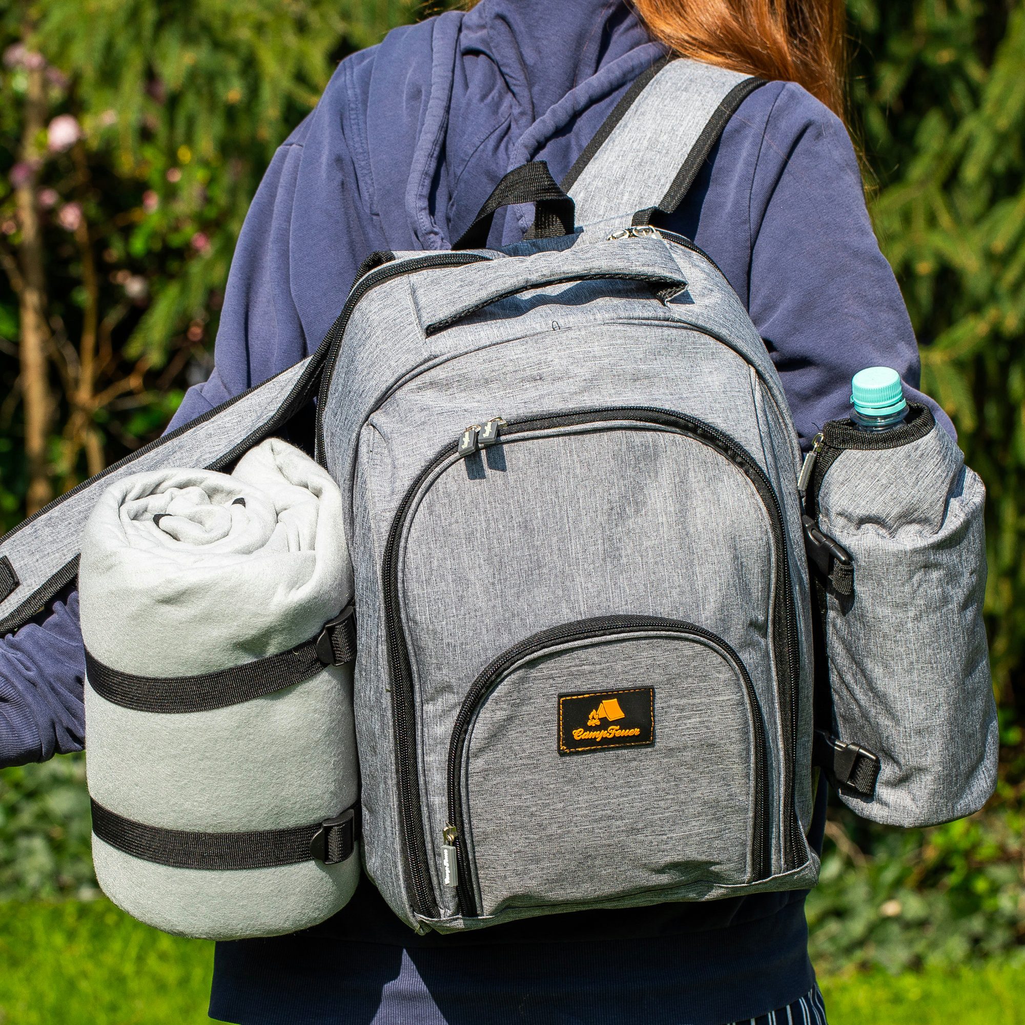 CampFeuer Freizeitrucksack Picknickrucksack 32-teilig, Picknickset für 4 Pe günstig online kaufen