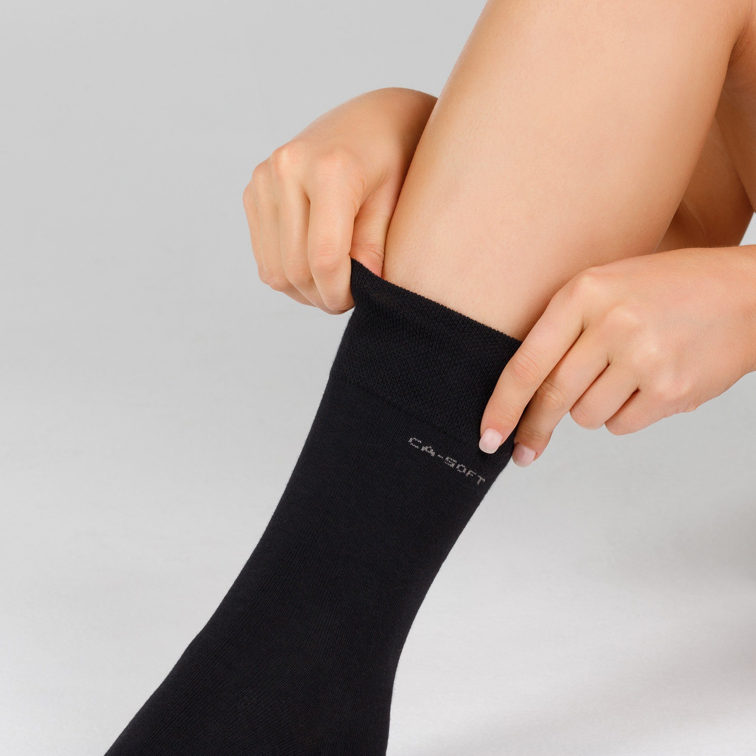 ca-soft weichem mit (7-Paar) anthrazit Camano Socken Komfortbund