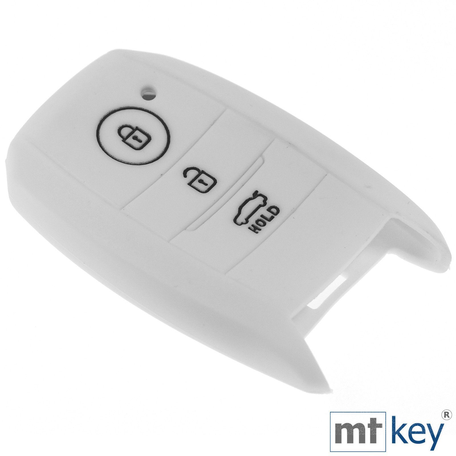 mt-key Schlüsseltasche Autoschlüssel Softcase Silikon Sportage Rio Soul Weiß Stonic KEYLESS Schlüsselband, KIA mit Tasten Ceed 3 für Picantio Schutzhülle