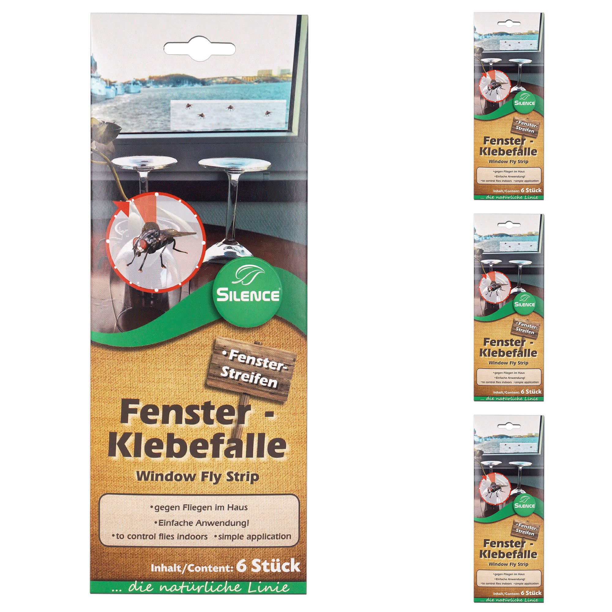 Insektenfalle Silence Fenster-Klebefalle, Transparente Insektenfalle für Fenster