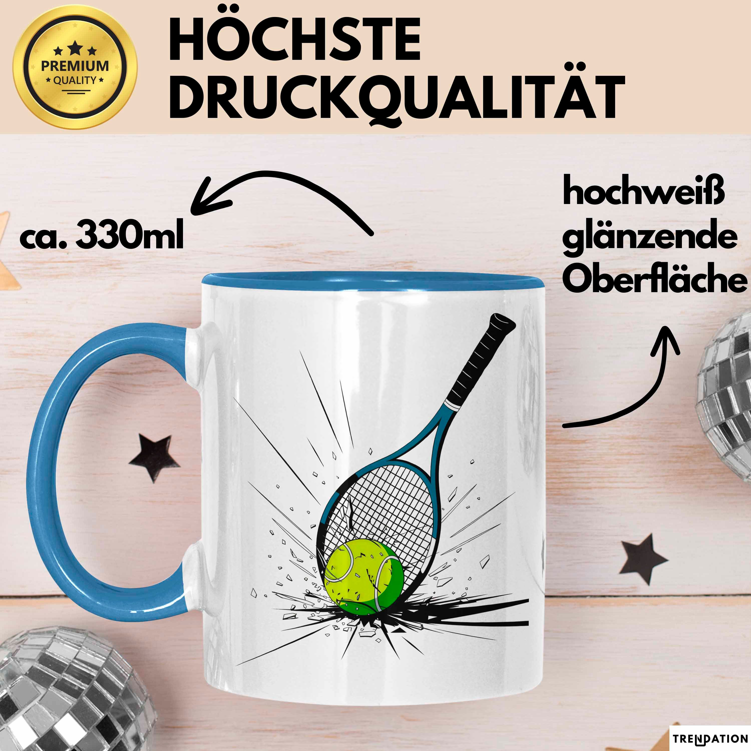 Trendation Tasse Tennis Spieler Tasse Geschenkidee für Tennisliebhaber