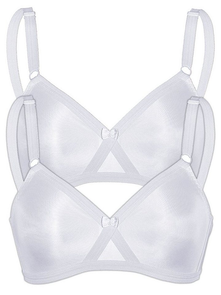 Sassa Set: Soft-BH 2er Sparpack Soft BH ohne Bügel mit Kreuzblende (Spar-Set, 2-tlg) -