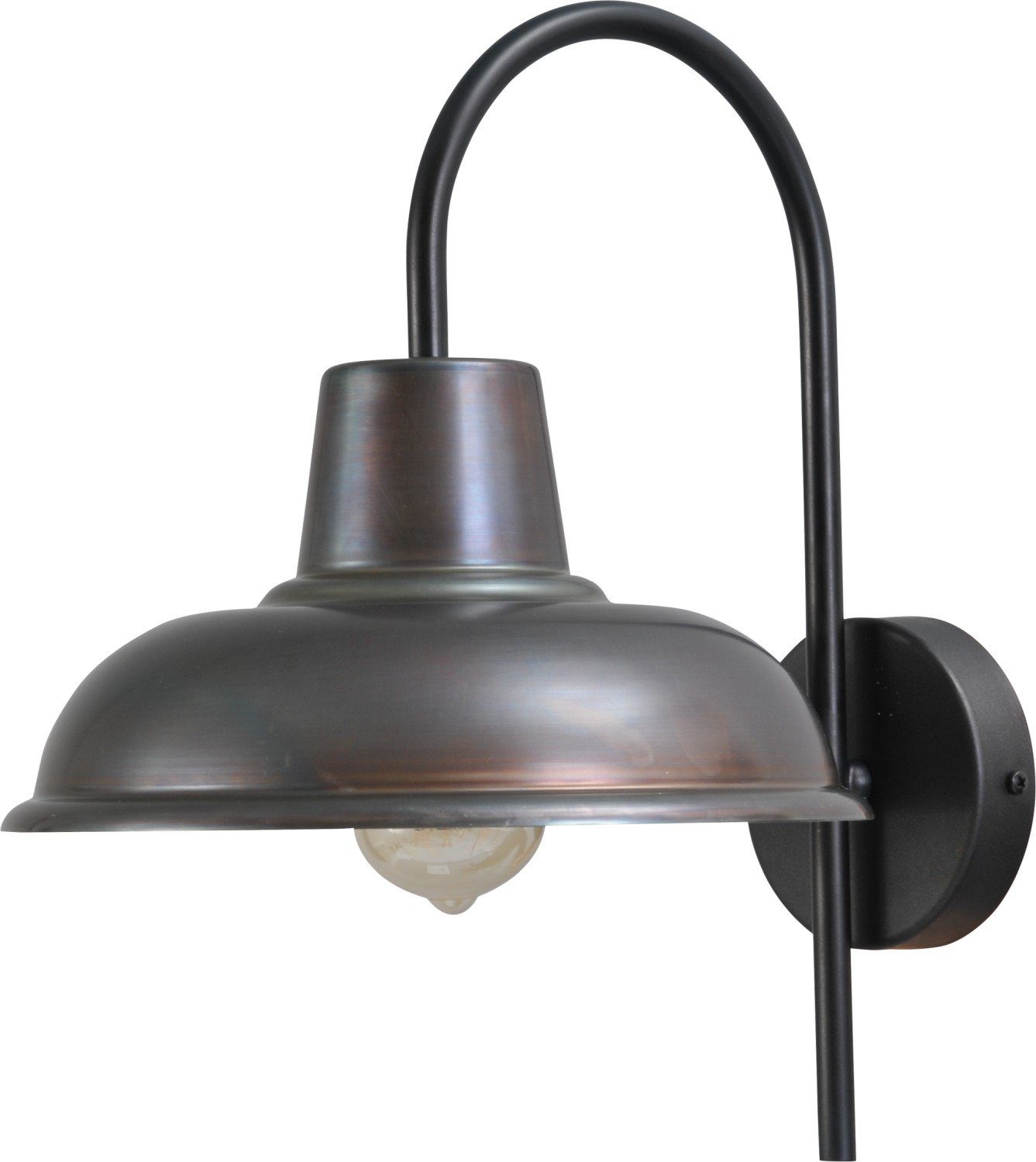 PANNA, Design Schwarz Metall Wandleuchte Industrial DI Beleuchtung Leuchtmittel, ohne Grau Licht-Erlebnisse E27 Wandlampe