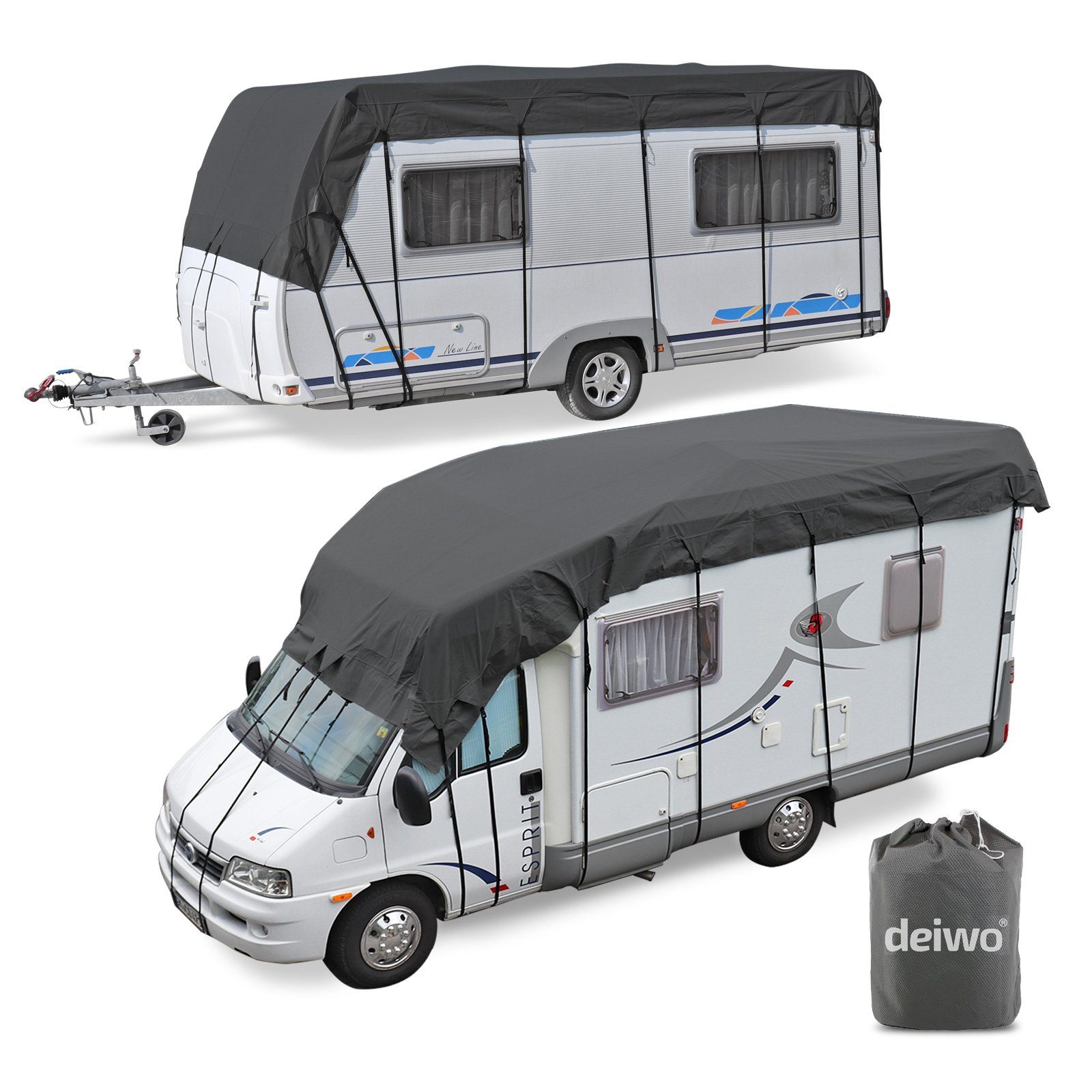 deiwo Wohnmobilschutzhülle Wohnwagen & Wohnmobil Schutzdach 5 x 3 Meter