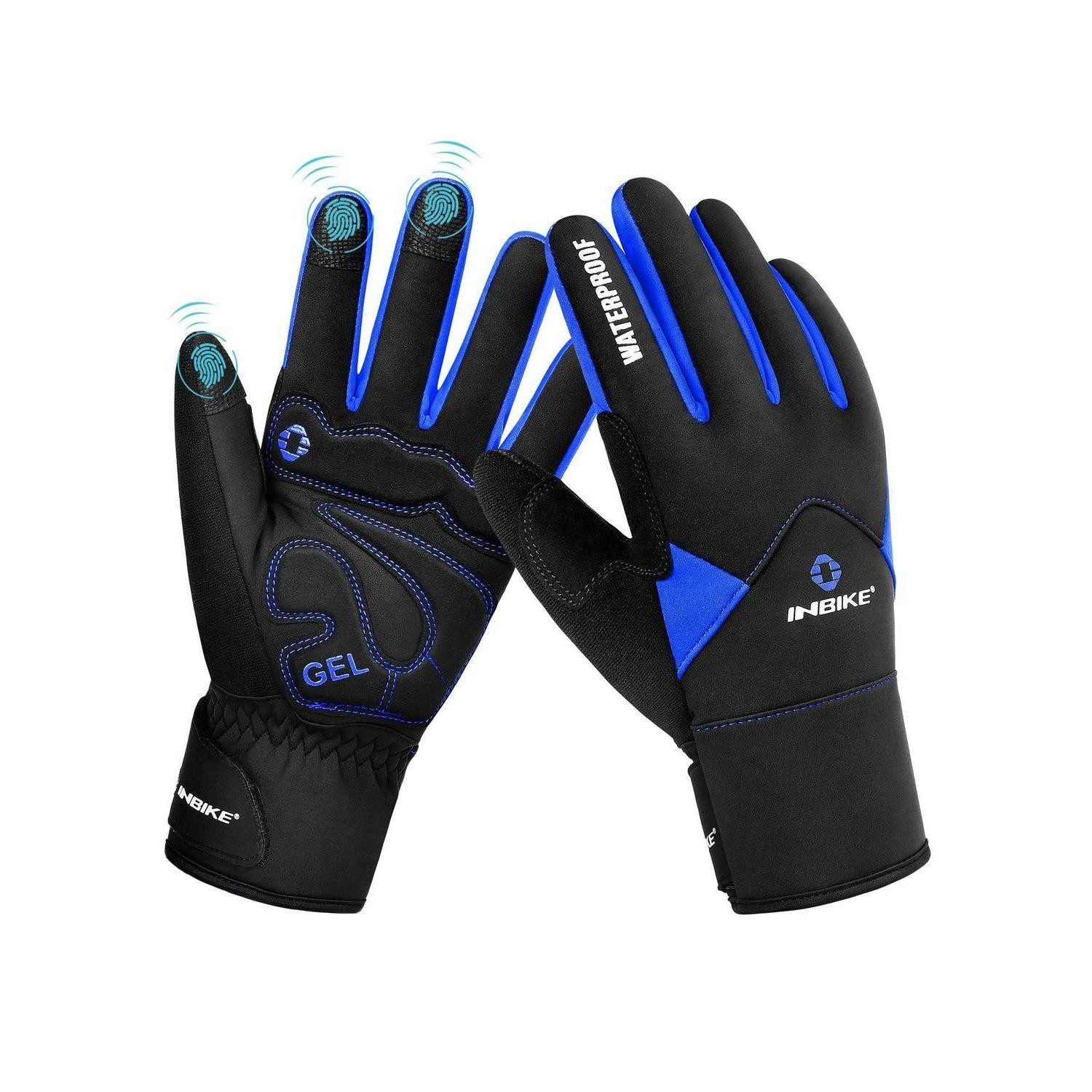 LuxusKollektion Fahrradhandschuhe Winterhandschuhe Thinsulate Winddicht Touchscreen Blau XL (1-St)