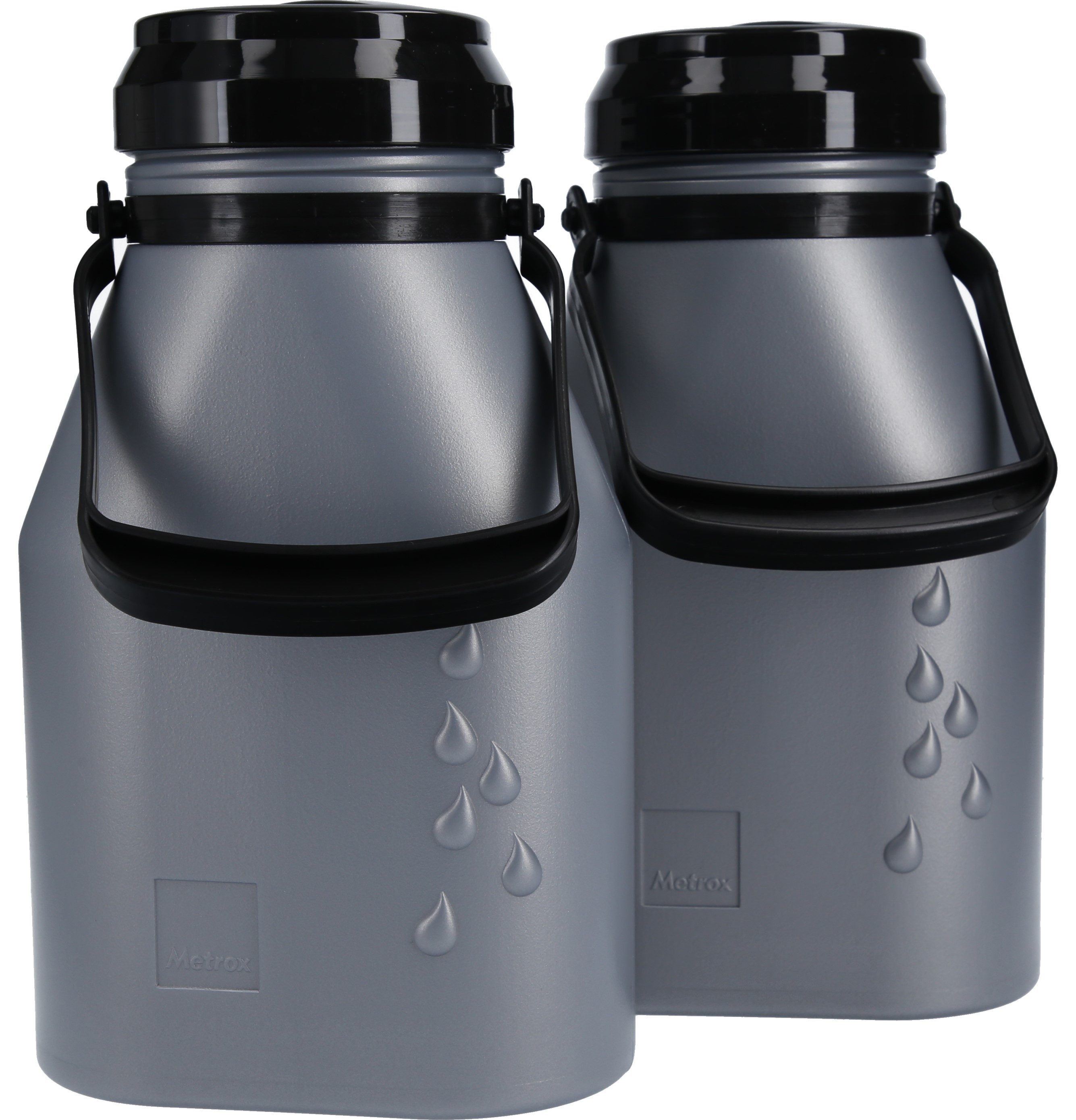 Metrox Milchkanne 2x 2 Liter Kunststoff auslaufsicher passt in Kühlschranktür, (2-St), Schraubdeckel mit Doppeldichtung, spülmaschinengeeignet