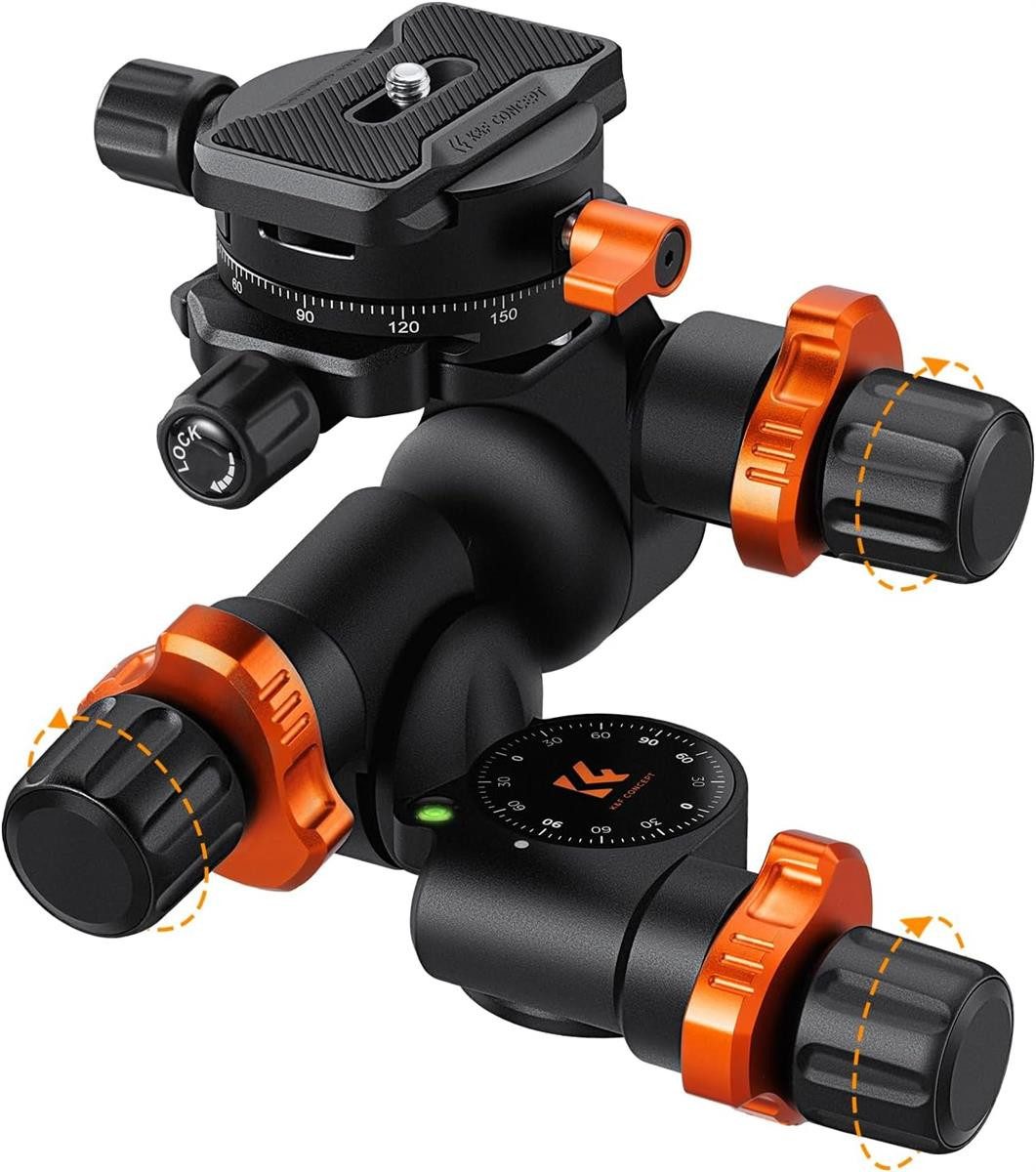 K&F Concept Motor-Stativkopf K&F CONCEPT GD-3W Pro 3-Wege-Neiger Stativkopf Panoramaklemme
