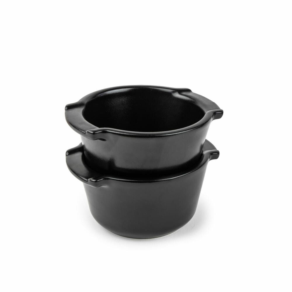 PEUGEOT Auflaufform Mini APPOLIA 11cm Satinschwarz Backofen Dessertfor, Keramik, Keramik