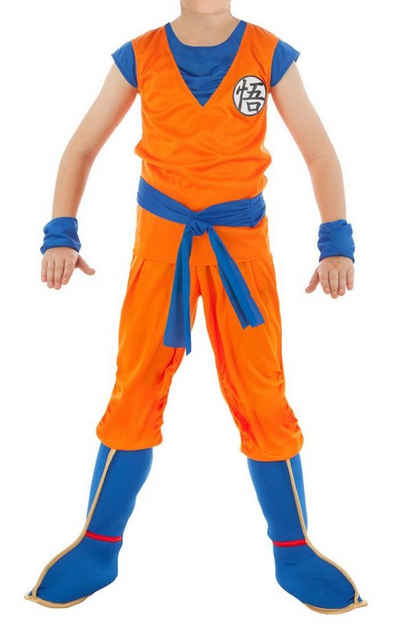 GalaxyCat Kostüm Dragon Ball Kinderkostüm von Son Goku, Kostüm mit Überschuhen, Größe, Kinder Kostüm von Son Goku
