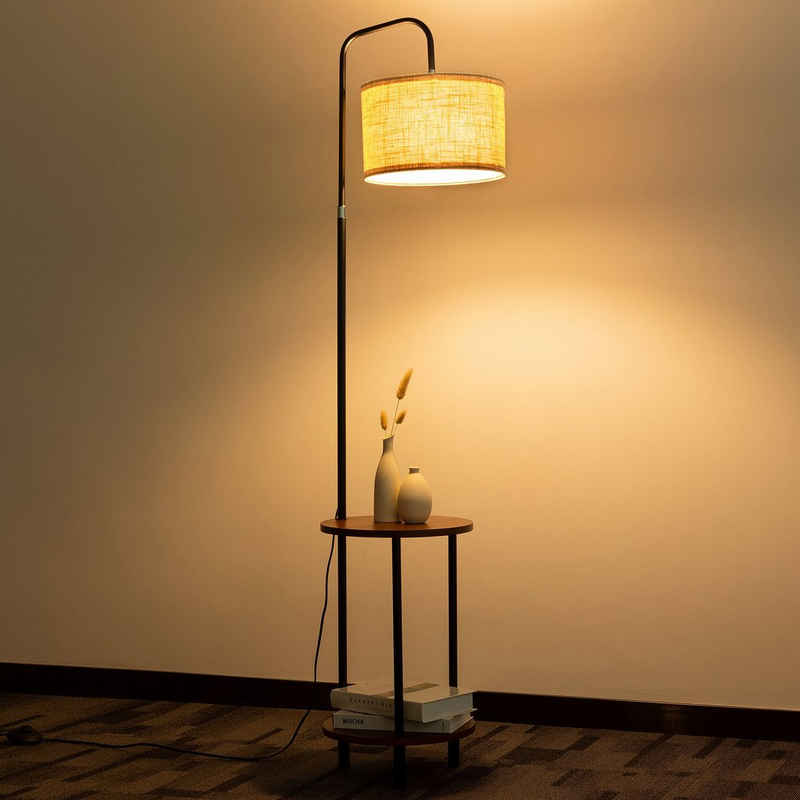 Tomons Stehlampe Moderne Stehleuchte mit Tisch, Nachttisch, Verstellbare Leselampe, ohne Leuchtmittel