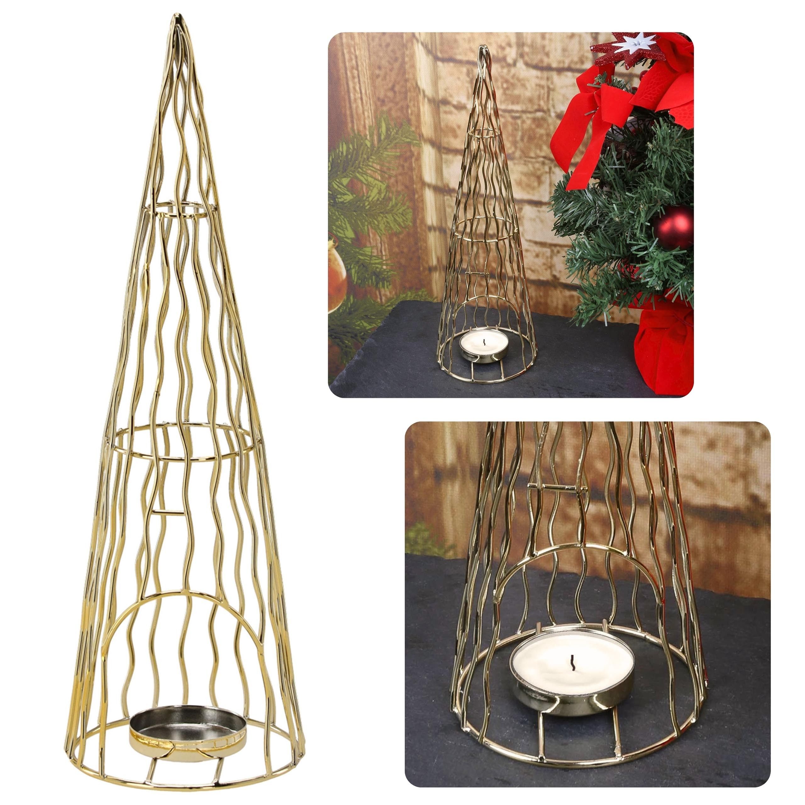 Sarcia.eu Teelichthalter Goldfarbener Teelichthalter aus Metall 32 cm