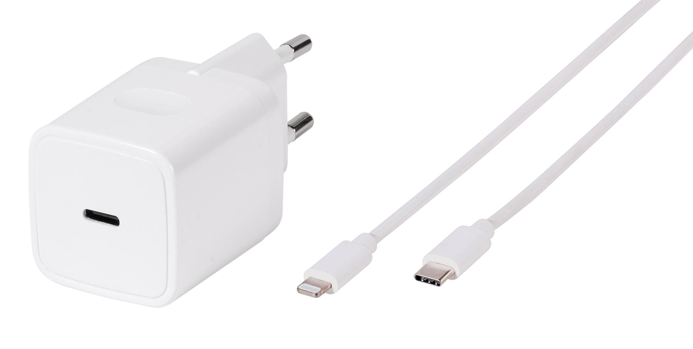 Vivanco iPhone PD 3.0 USB Type-C/Lightning-Kabel Lightningkabel, Lightning,  USB-C, Lightning, USB-C (1,2 cm), Unterstützt Power Delivery 3.0 (PD3.0),  Unterstützt schnelles Laden in Verbindung mit einem MagSafe Ladeadapter,  1,2m langes Kabel, USB-C auf
