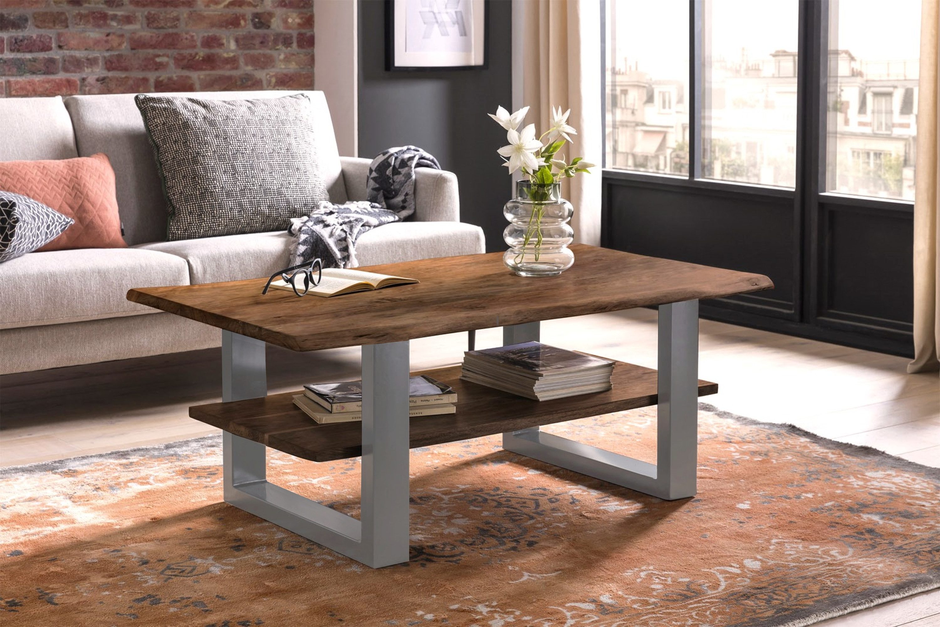 Loreno® Couchtisch Patrick, Baumkante, Akazie massiv, günstig online kaufen