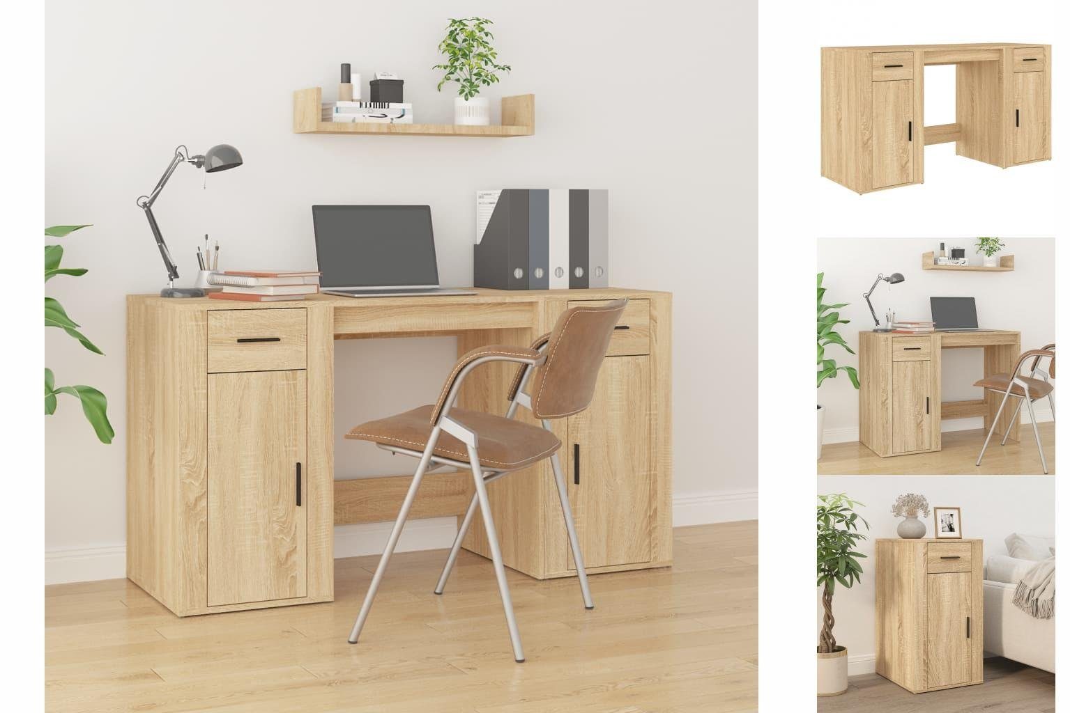 vidaXL Schreibtisch Schreibtisch mit Stauraum Sonoma-Eiche Holzwerkstoff Home Office Arbei