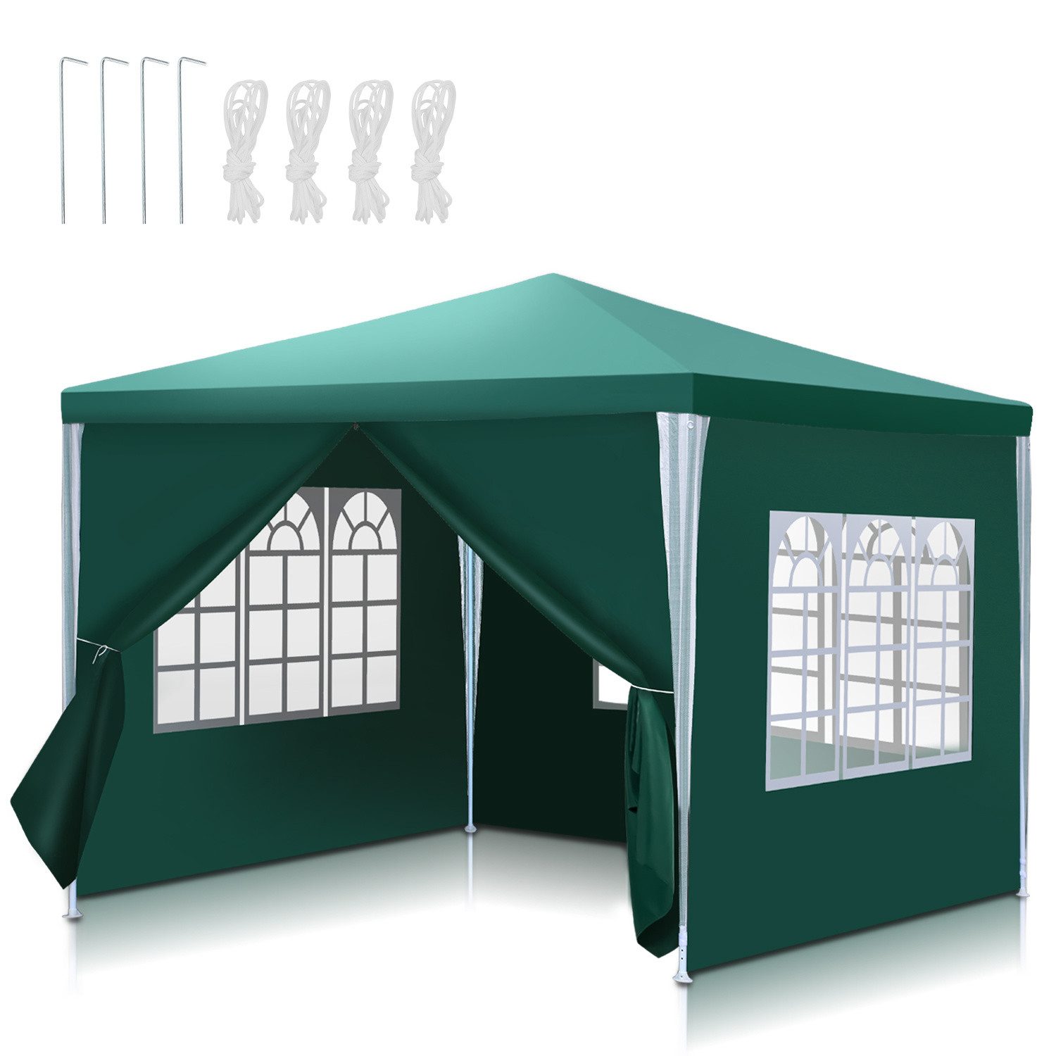 Clanmacy Pavillon 3x3m Pavillon, Garten Festzelt Gartenzelt Wasserdicht, UV-Schutz