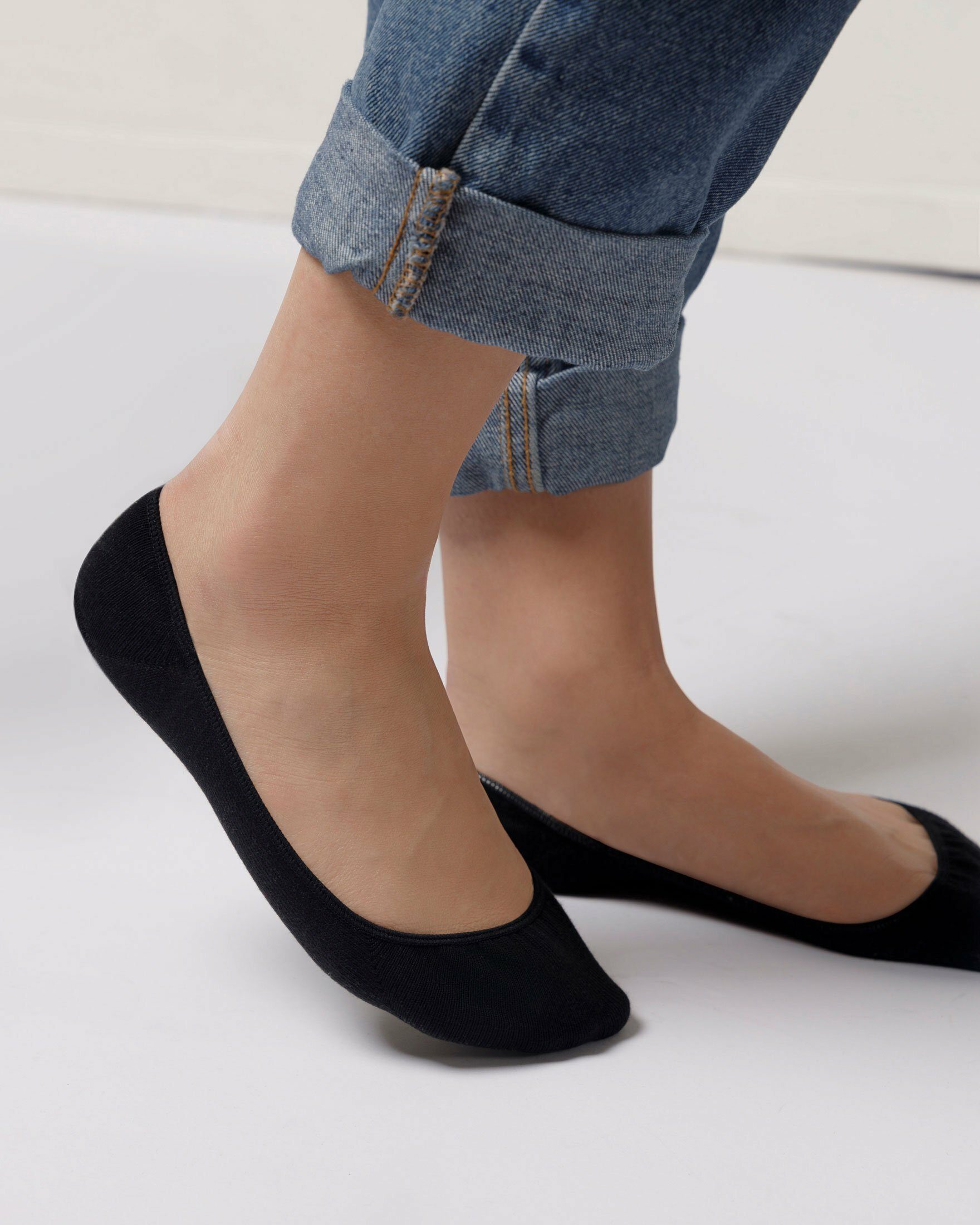 für aus Bio-Baumwolle, Füßlinge Weiß SNOCKS Socken (6-Paar) Füßlinge Ballerinas perfekt Low Ballerina Cut