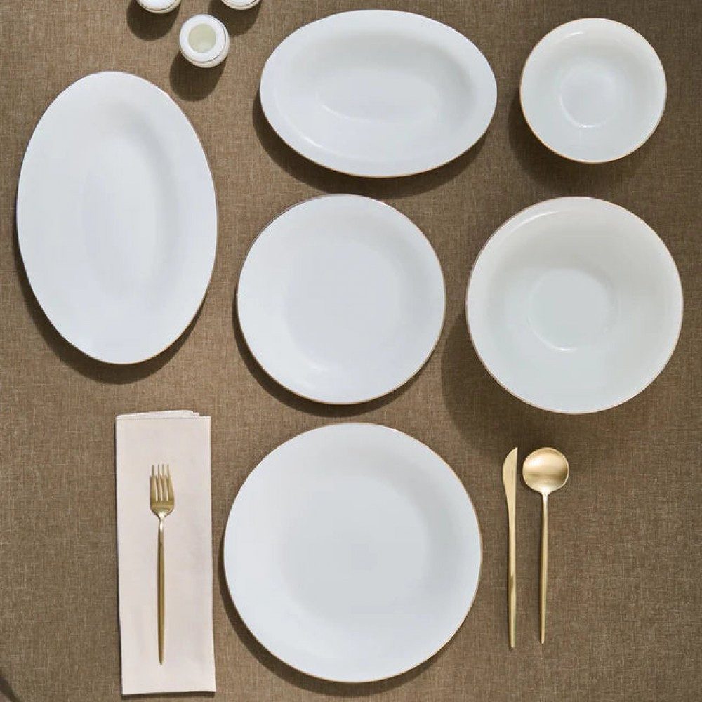 Karaca Geschirr-Set Karaca Fine Pearl New Fame 58-teiliges Geschirrset 12 Personen, Gold, Karaca Fine Pearl Fame 58-teiliges Tafelservice für 12 Personen, Gold