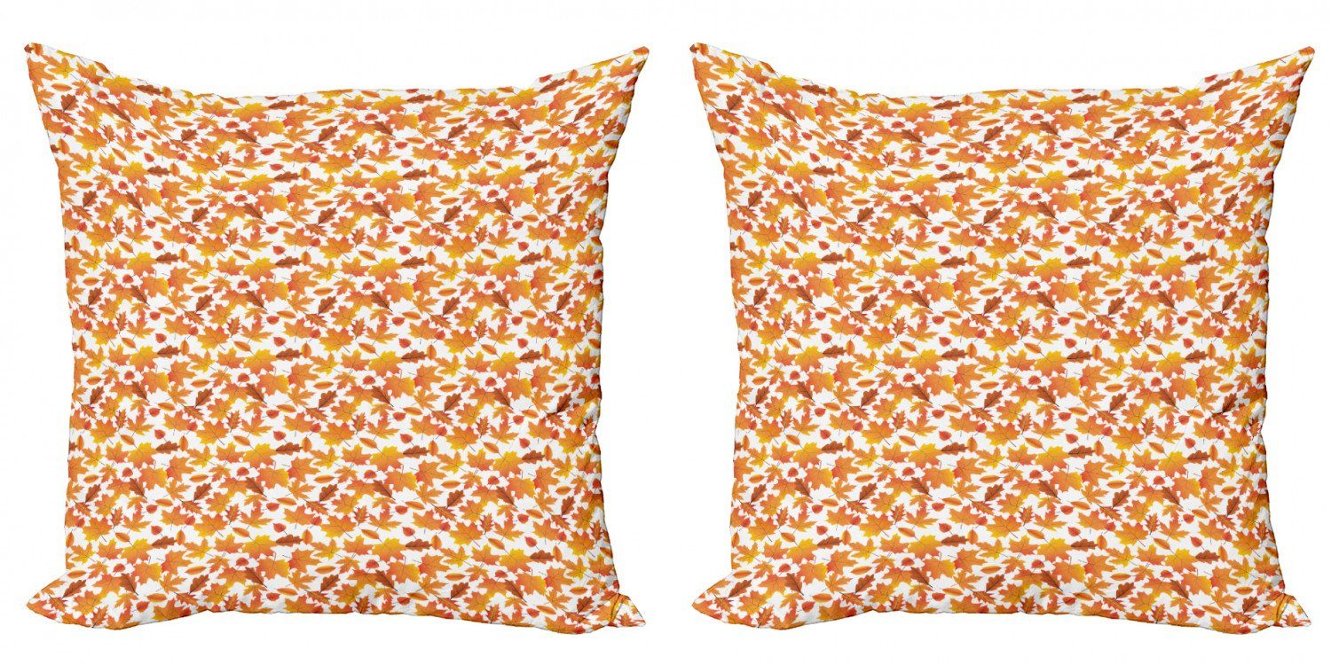 Digitaldruck, Herbstblätter Verschiedene Stück), Doppelseitiger Burnt Accent orange Abakuhaus Kissenbezüge (2 Modern