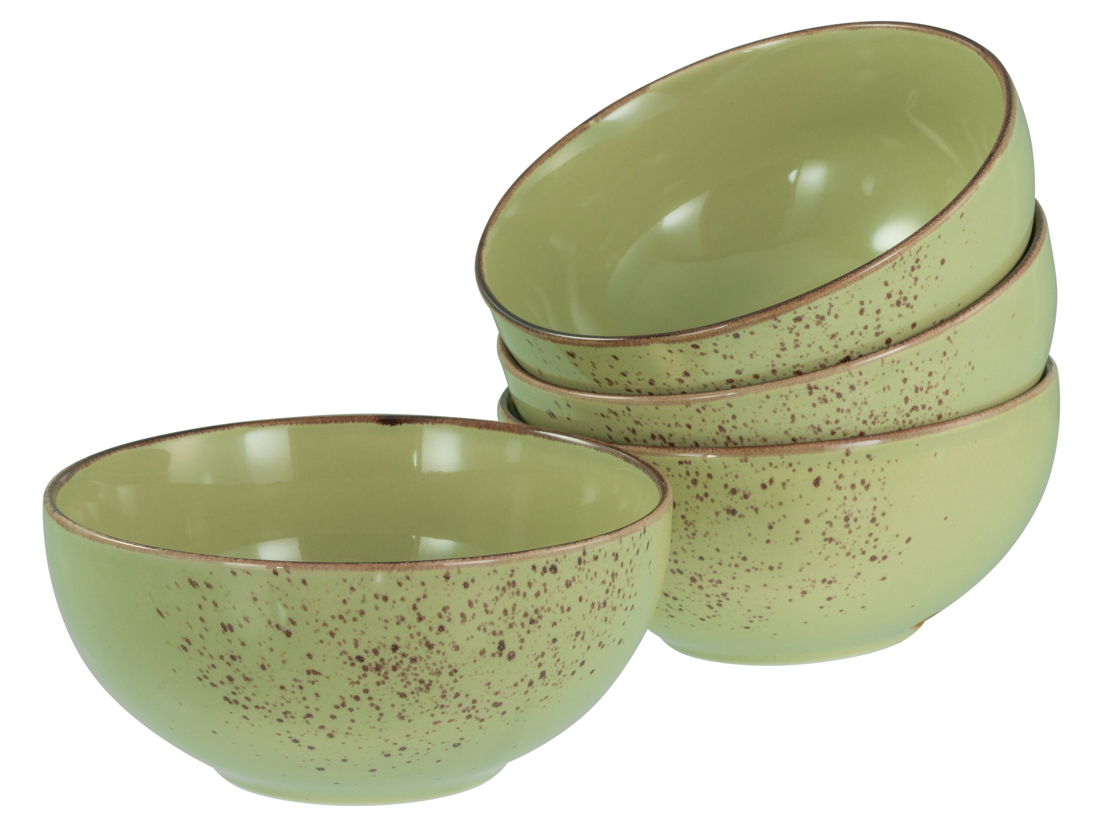 CreaTable Schale Nature Collection, Buddha Bowl 4-tlg, Steinzeug, (Set, 4-tlg), Handwerklicher Look, Vintage, Höhe 7,5 cm