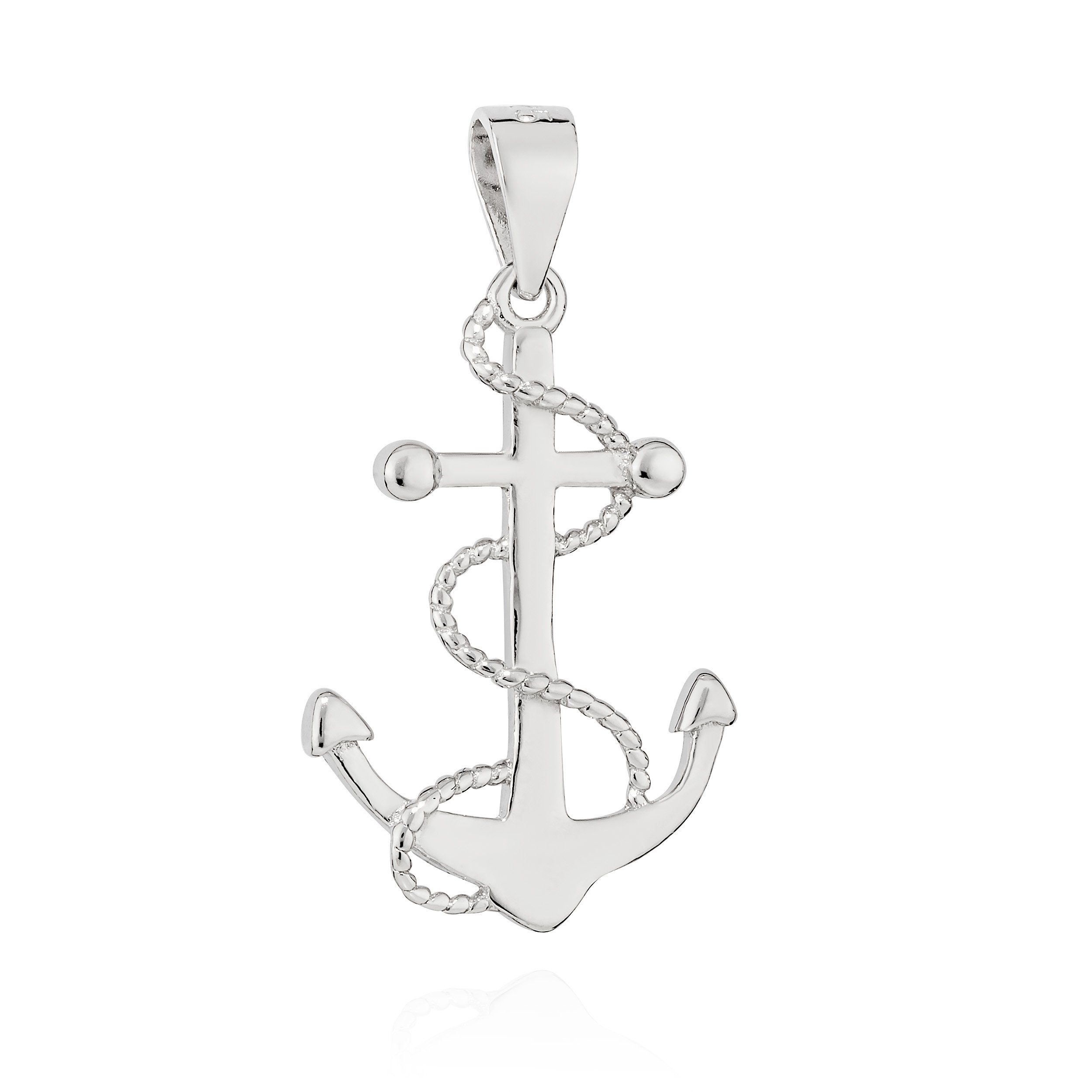 Kettenanhänger Anker 925 Silber rhodiniert 22x15mm Maritim