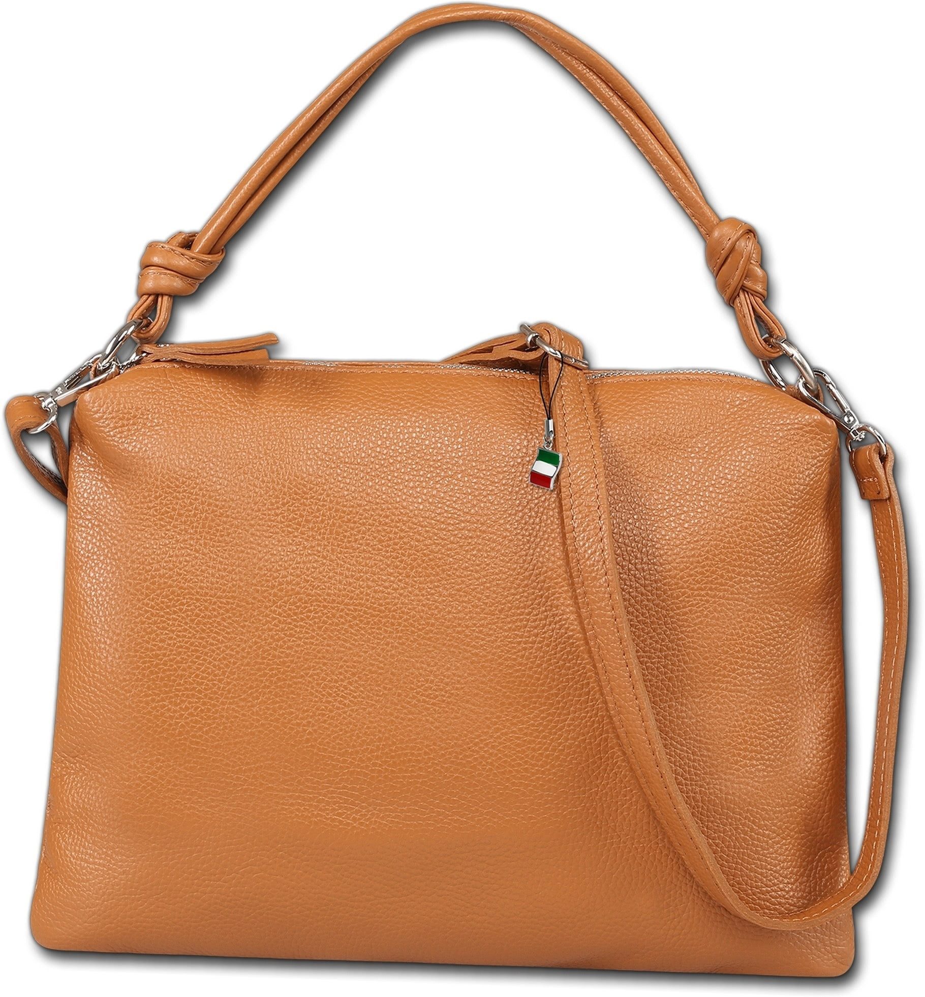 FLORENCE Schultertasche Florence Damen Schultertasche Leder (Schultertasche, Schultertasche), Damen Tasche Echtes Leder tan, hellbraun