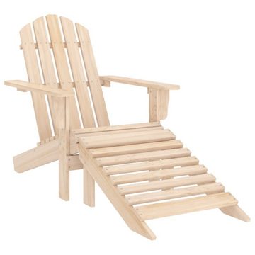 vidaXL Gartenlounge-Set Adirondack-Gartenstuhl mit Fußstütze & Tisch Massivholz Tanne, (1-tlg)