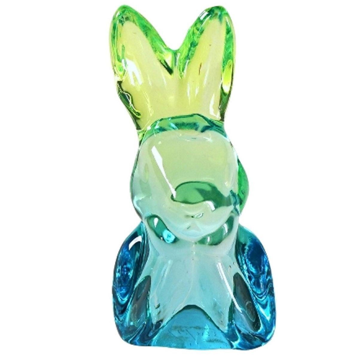 Werner Voß Osterhase Dekorationsobjekt Kristall Hase Blau Grün (12cm)