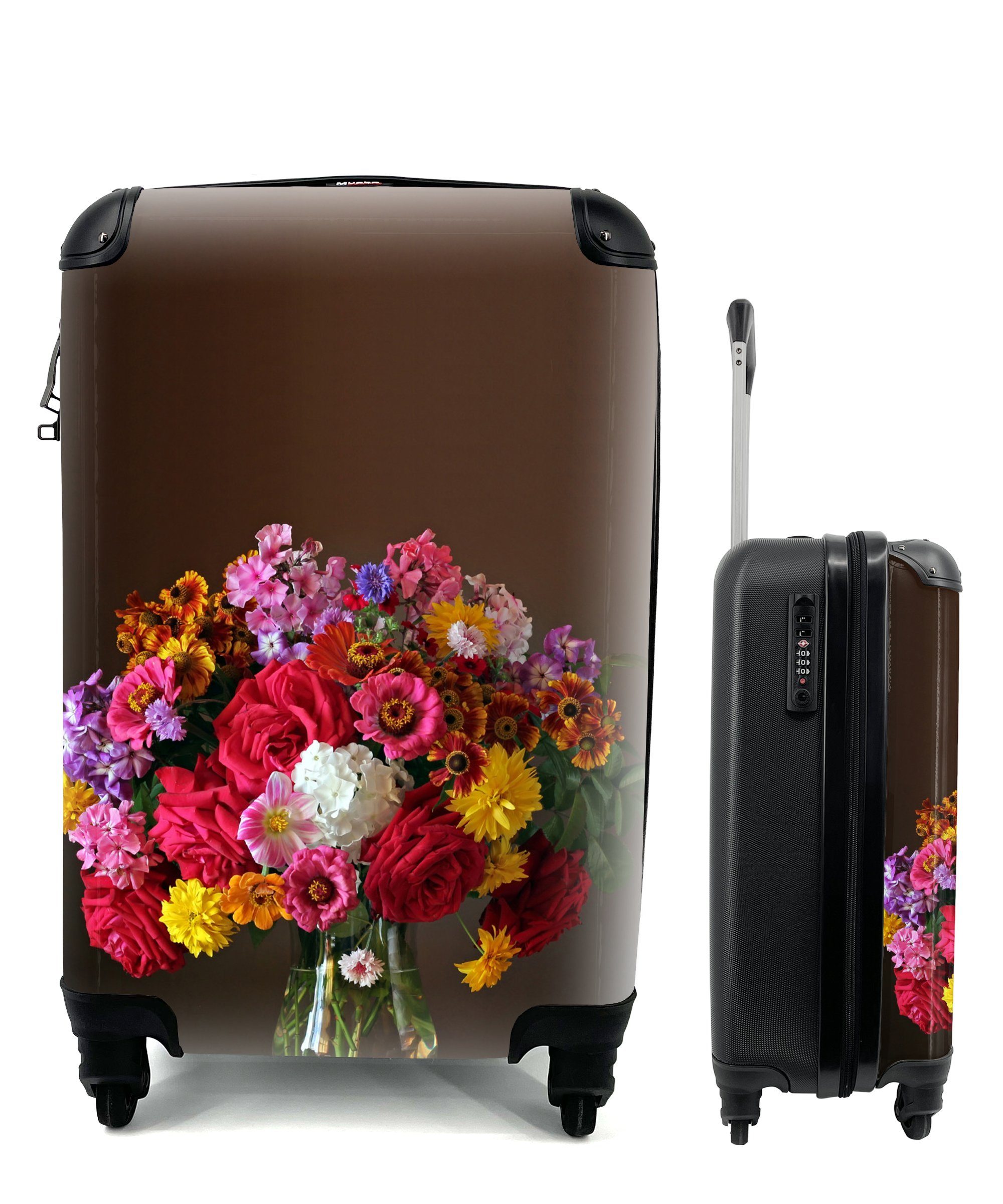 MuchoWow Handgepäckkoffer Vase - Stilleben - Farben, 4 Rollen, Reisetasche mit rollen, Handgepäck für Ferien, Trolley, Reisekoffer | Handgepäck-Koffer