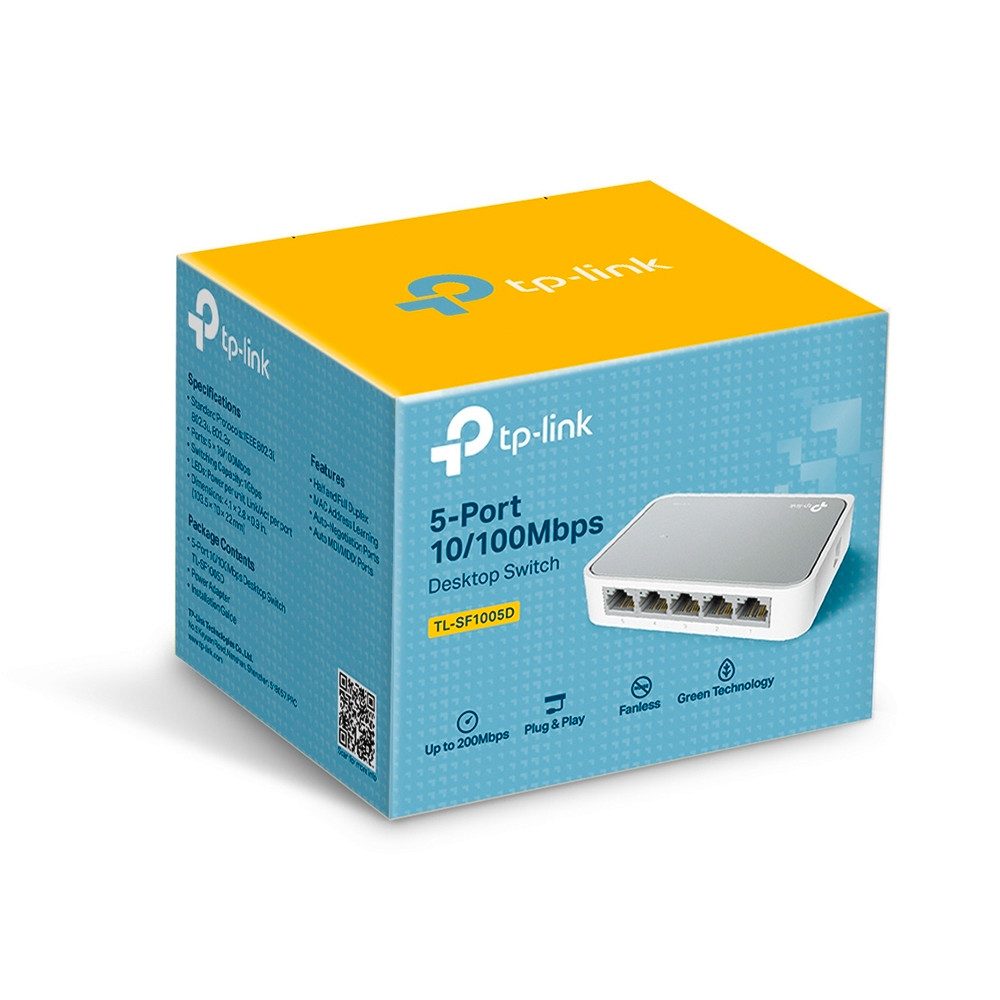 tp-link TL-SF1005D 5-Port 10/100MBit Desktop Switch Netzwerk-Switch
