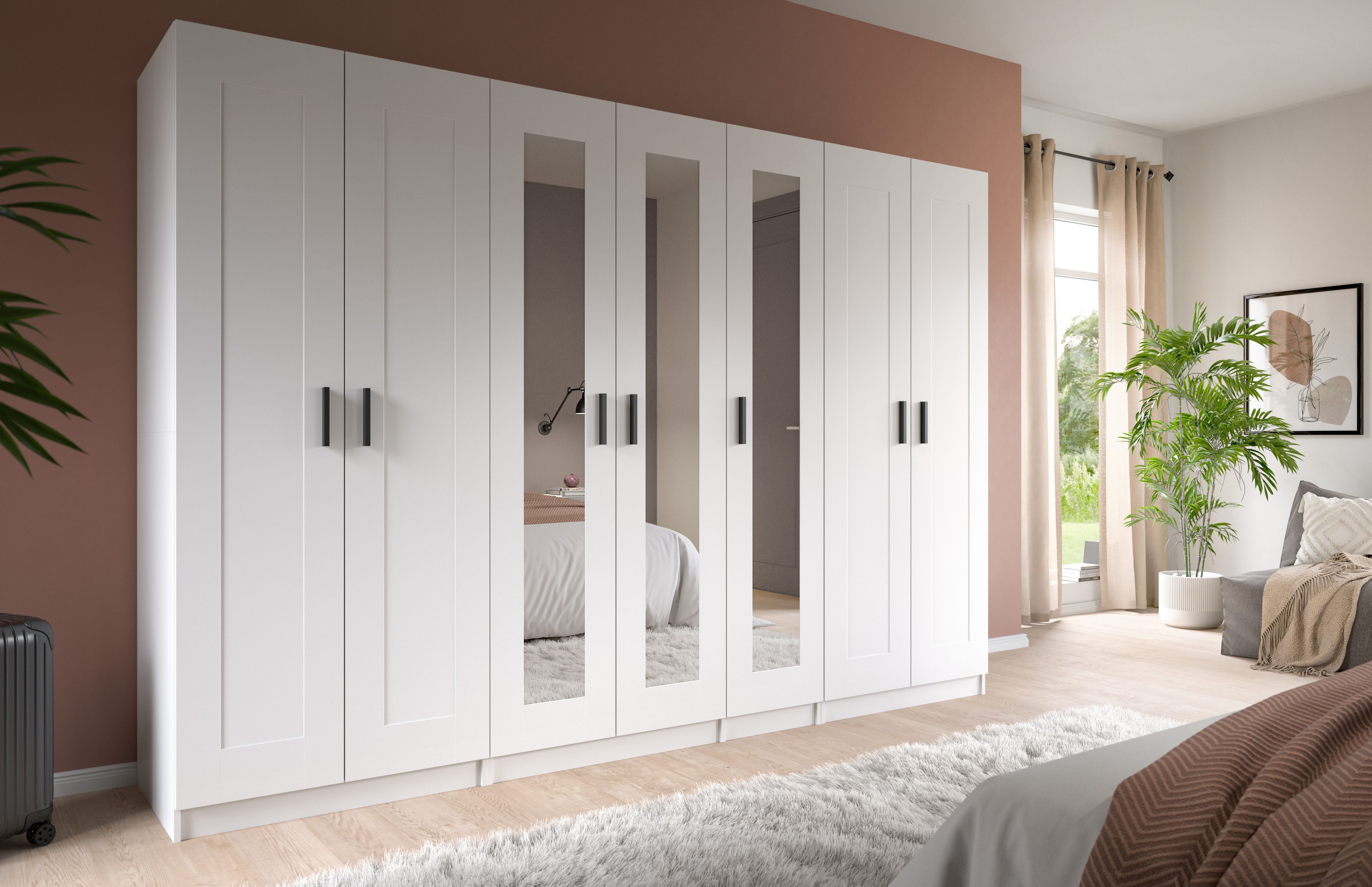 Home affaire Kleiderschrank Farmsen, Schlafzimmerschrank, Garderobe, Schrank (Schrank-Kombi, Schlafzimmer, Garderobenschrank, Flur) Set best. aus: 3 Kleiderschränken, individuell platzierbar