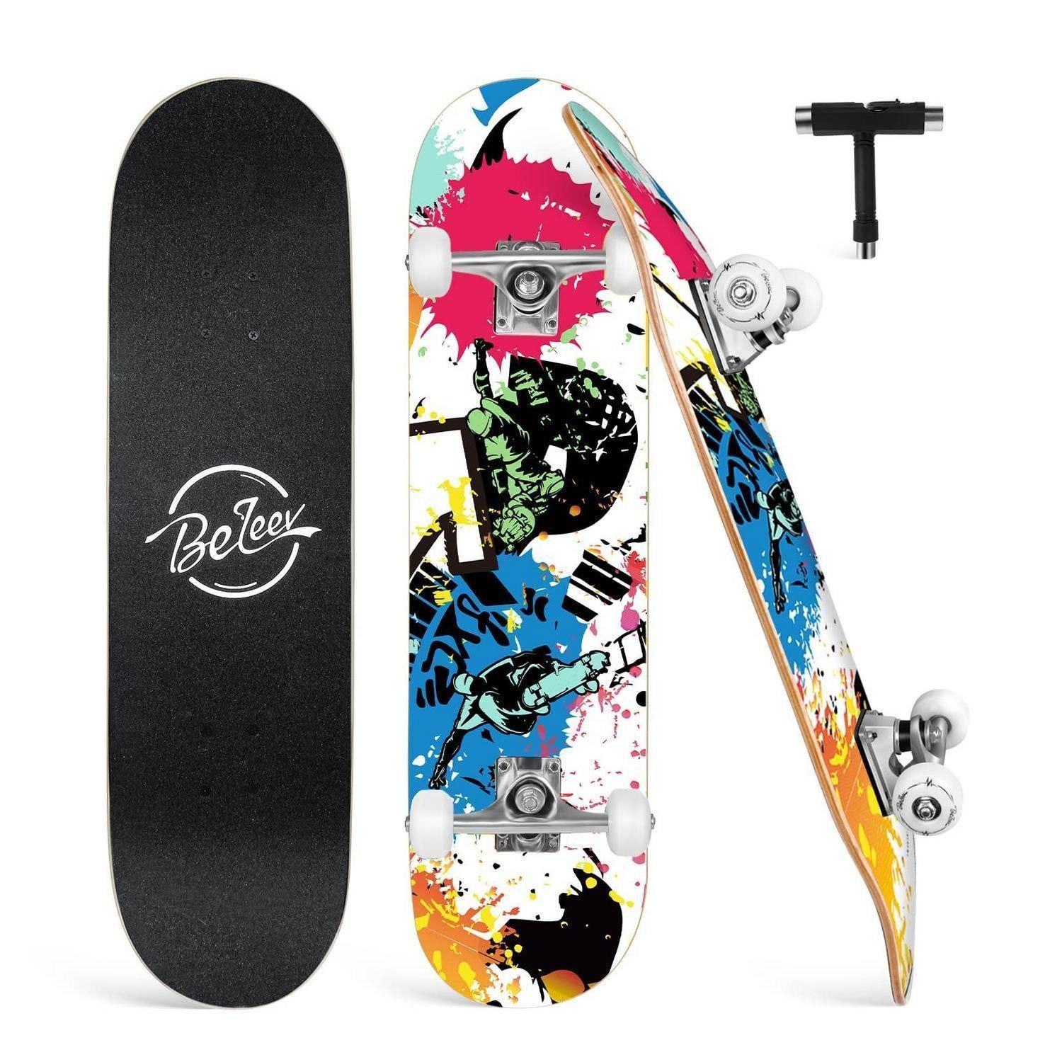 LuxusKollektion Skateboard Skateboard Cruiser 31 Zoll Ahorn Rot