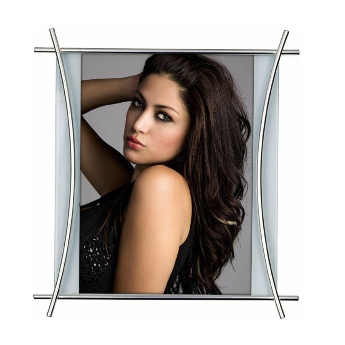 Hama Bilderrahmen Metall-Rahmen Nancy Bilder-Rahmen Portrait Wand, (einzeln), Foto-Rahmen aus Qualitätsglas, Porträt-Rahmen für Bild 15 cm x 20 cm