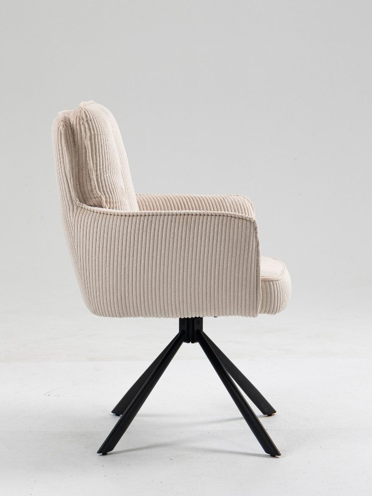 WOLF MÖBEL Esszimmerstuhl 2er-Set Drehstuhl Asher 180° creme - mit Rückstellfunktion (62x67x95), 2er-Set Drehstuhl Asher 180° creme - mit Rückstellfunktion