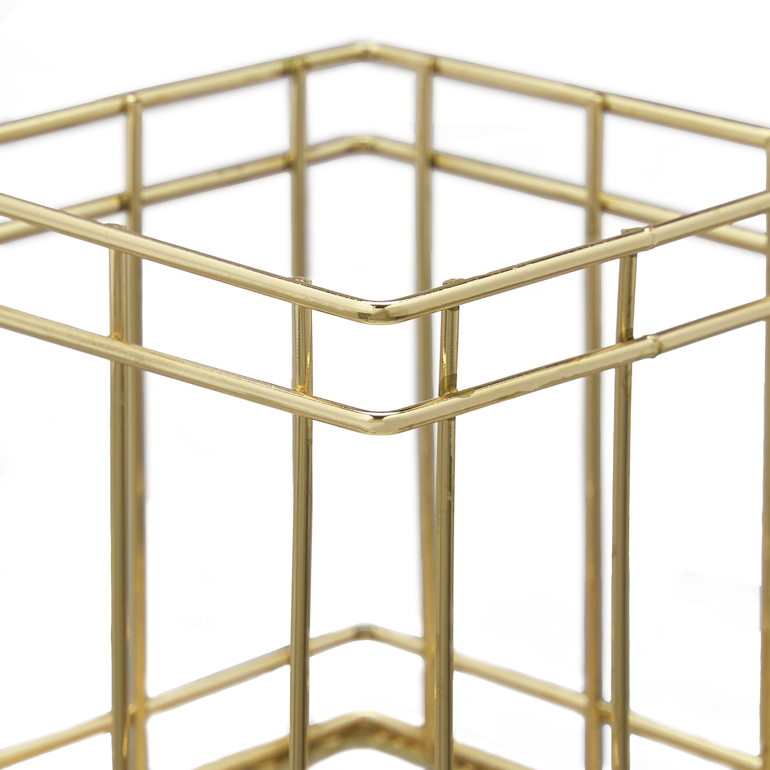 relaxdays Organizer 4 x Stiftehalter eckig gold