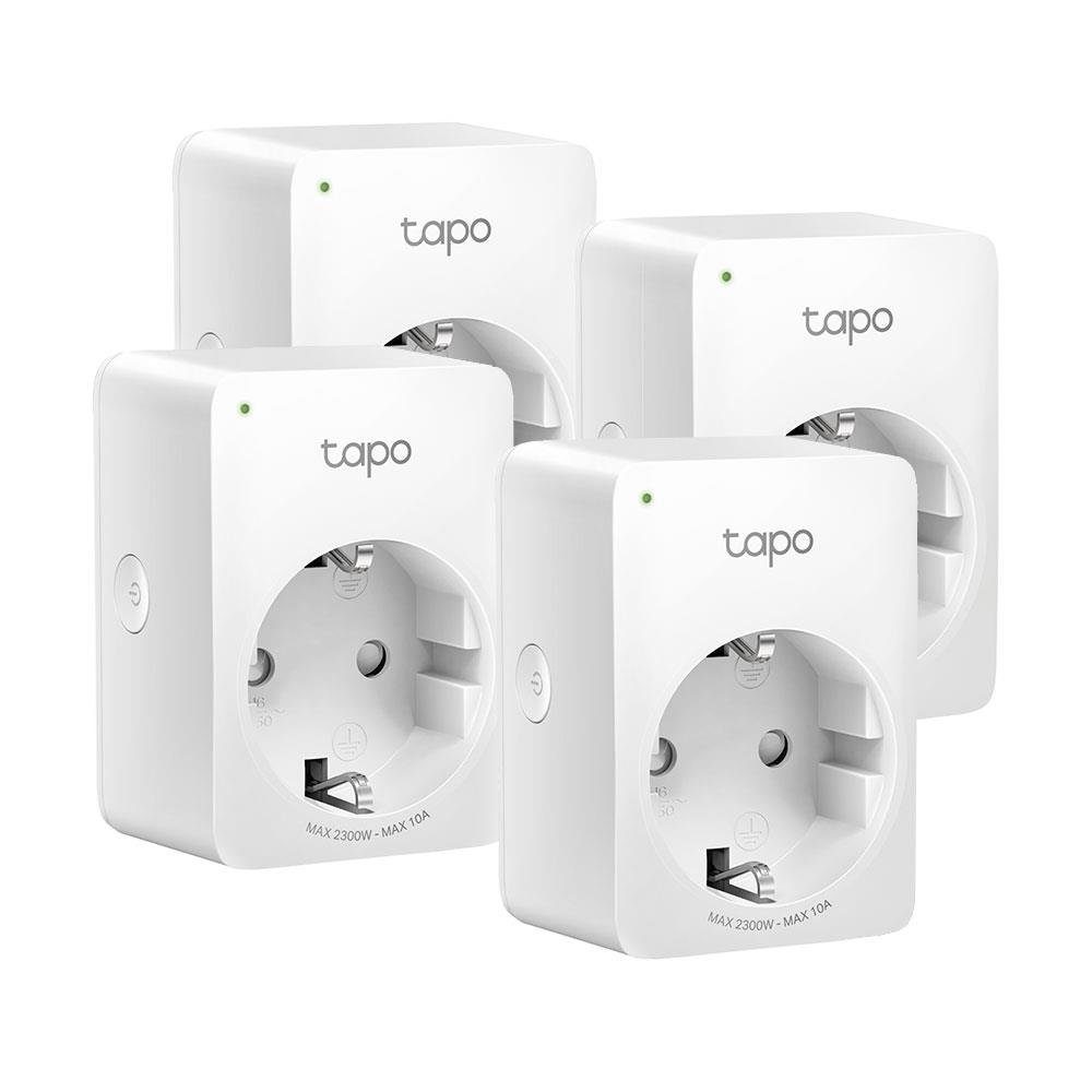 tp-link Tapo P100 Mini Smart WLAN Steckdose Smart-Home-Zubehör, 4er Pack, Fernzugriff, kein Hub notwendig